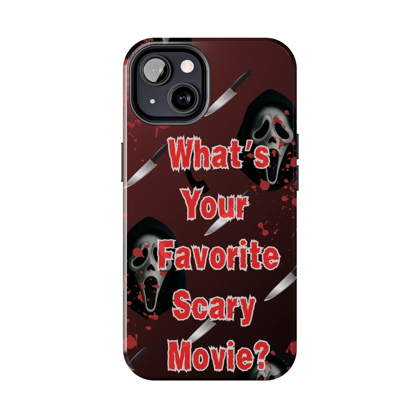 Horror-Themed Phone Case for Movie Lovers, Tough Clear Case for Halloween, Scary Movie Fan Gift, Smartphone Cover, Unique Horror Design