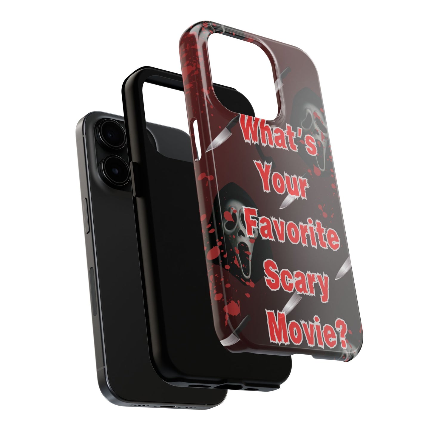 Horror-Themed Phone Case for Movie Lovers, Tough Clear Case for Halloween, Scary Movie Fan Gift, Smartphone Cover, Unique Horror Design