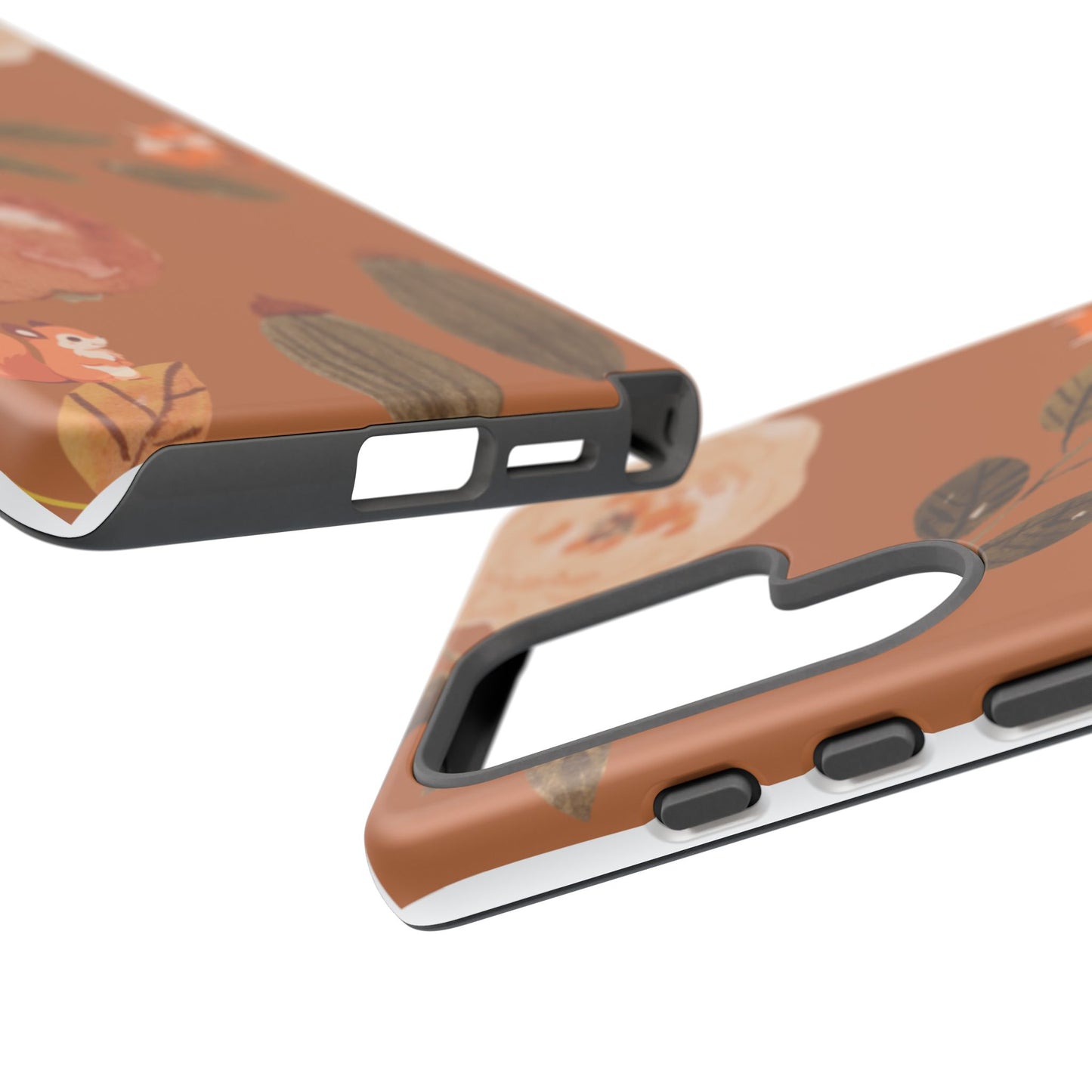 Cozy Autumn Phone Case, Fall-Themed Protective Cover, Cute Nature Design, Squirrel and Apple Motif, Cozy Gift for Nature Lovers