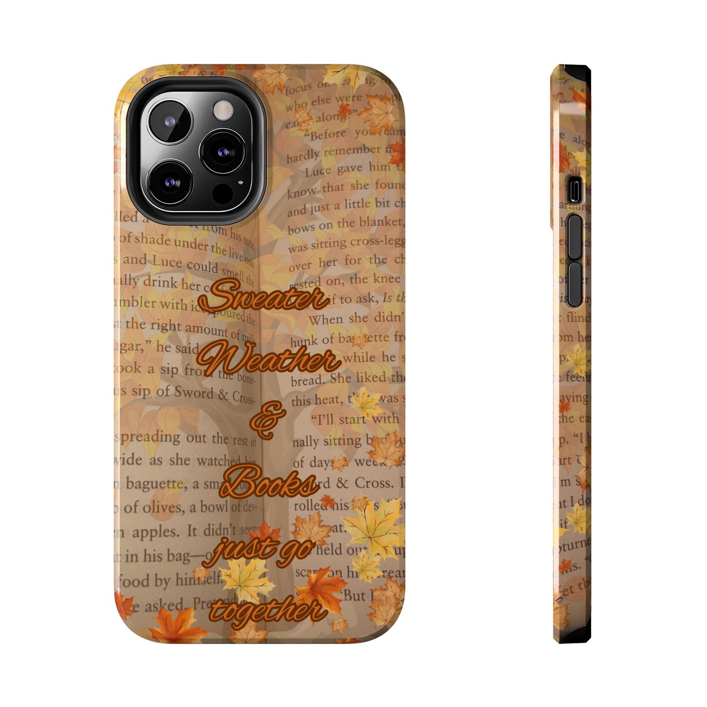 Sweater Weather Phone Case, Cozy Book Lover Accessories, Fall Aesthetic, Ideal for Readers, Unique Gift for Bookworms, Autumn Vibes