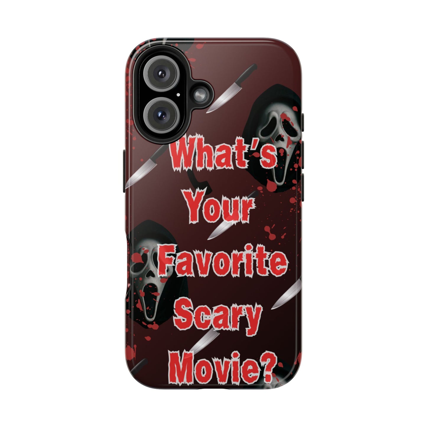 Horror-Themed Phone Case for Movie Lovers, Tough Clear Case for Halloween, Scary Movie Fan Gift, Smartphone Cover, Unique Horror Design