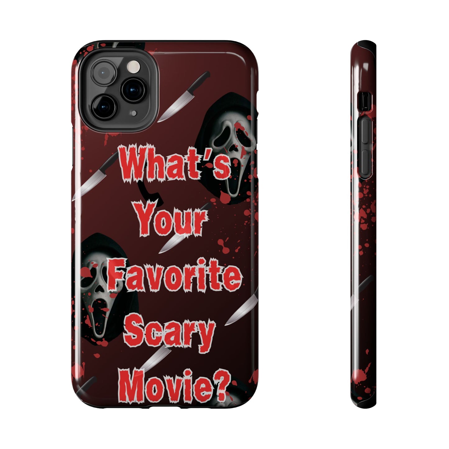 Horror-Themed Phone Case for Movie Lovers, Tough Clear Case for Halloween, Scary Movie Fan Gift, Smartphone Cover, Unique Horror Design