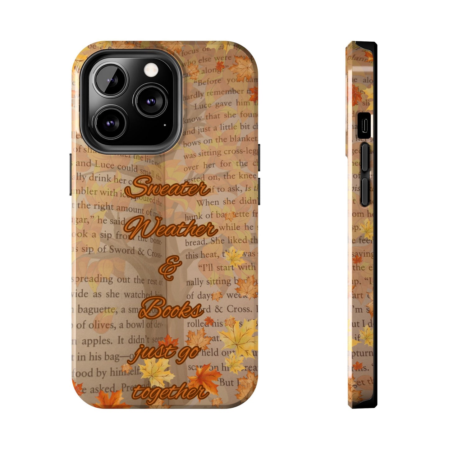 Sweater Weather Phone Case, Cozy Book Lover Accessories, Fall Aesthetic, Ideal for Readers, Unique Gift for Bookworms, Autumn Vibes
