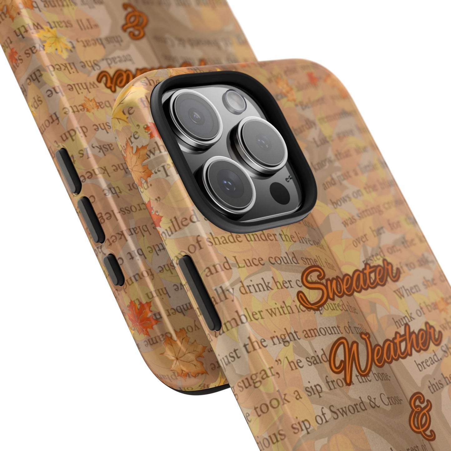 Sweater Weather Phone Case, Cozy Book Lover Accessories, Fall Aesthetic, Ideal for Readers, Unique Gift for Bookworms, Autumn Vibes