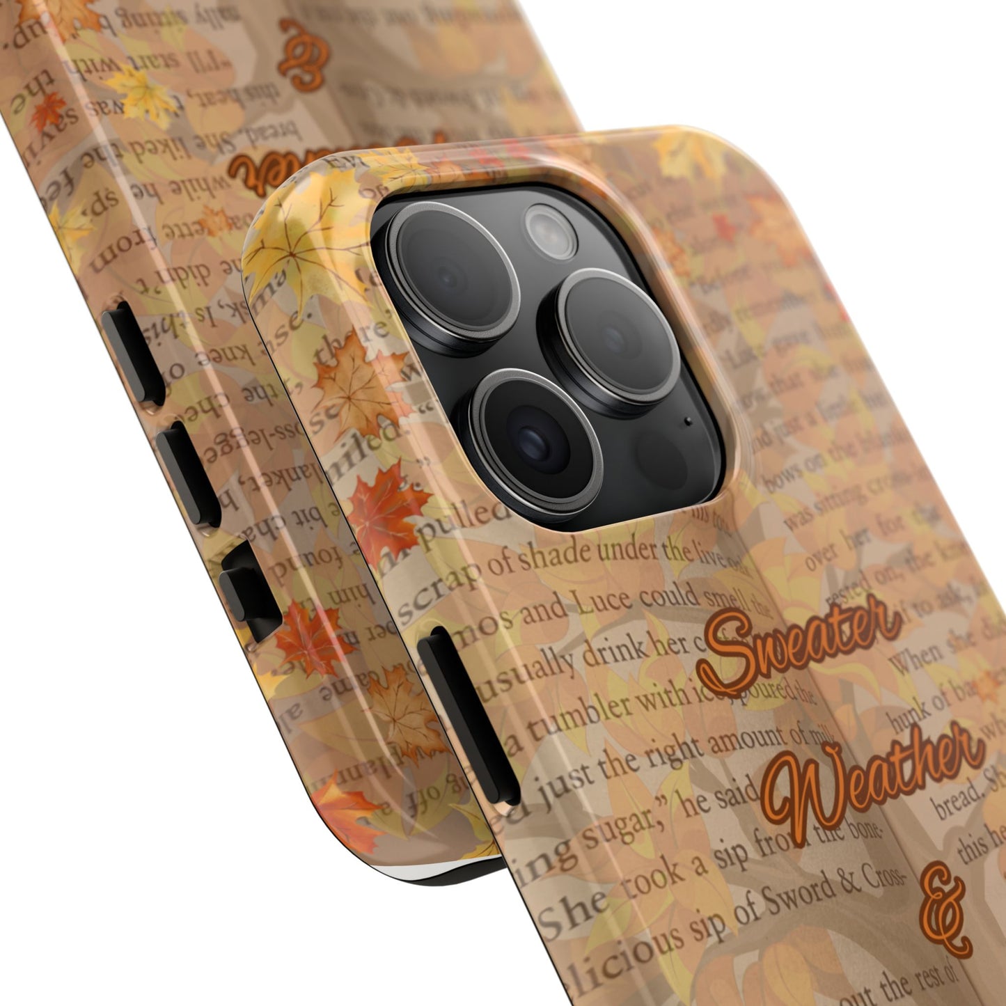 Sweater Weather Phone Case, Cozy Book Lover Accessories, Fall Aesthetic, Ideal for Readers, Unique Gift for Bookworms, Autumn Vibes