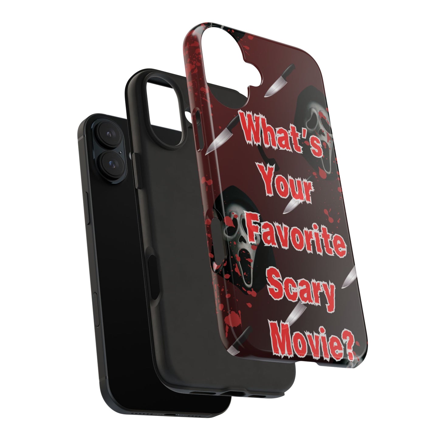 Horror-Themed Phone Case for Movie Lovers, Tough Clear Case for Halloween, Scary Movie Fan Gift, Smartphone Cover, Unique Horror Design
