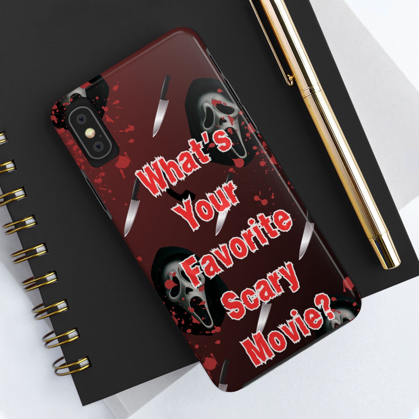 Horror-Themed Phone Case for Movie Lovers, Tough Clear Case for Halloween, Scary Movie Fan Gift, Smartphone Cover, Unique Horror Design