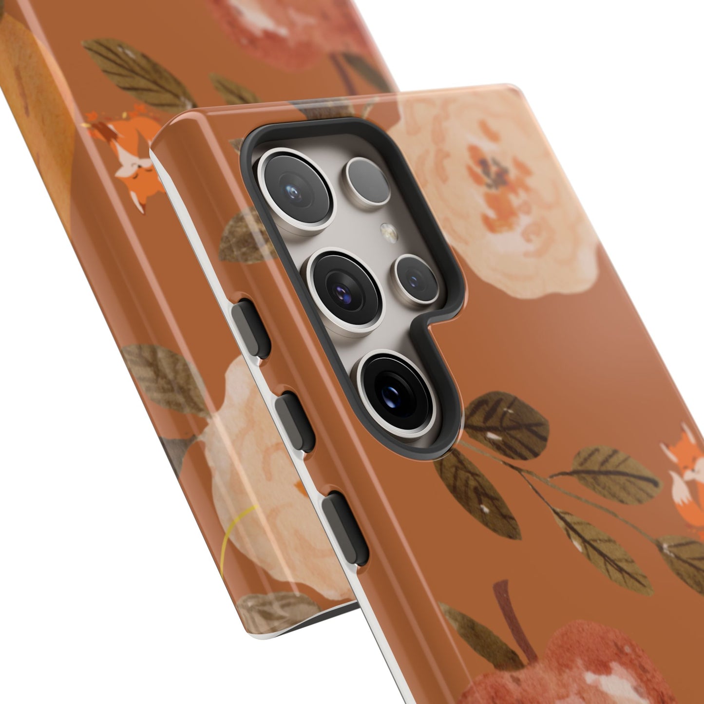 Cozy Autumn Phone Case, Fall-Themed Protective Cover, Cute Nature Design, Squirrel and Apple Motif, Cozy Gift for Nature Lovers