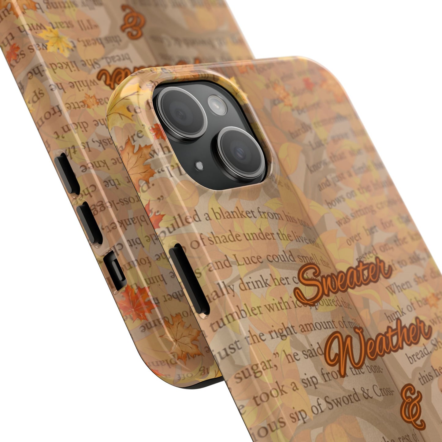 Sweater Weather Phone Case, Cozy Book Lover Accessories, Fall Aesthetic, Ideal for Readers, Unique Gift for Bookworms, Autumn Vibes