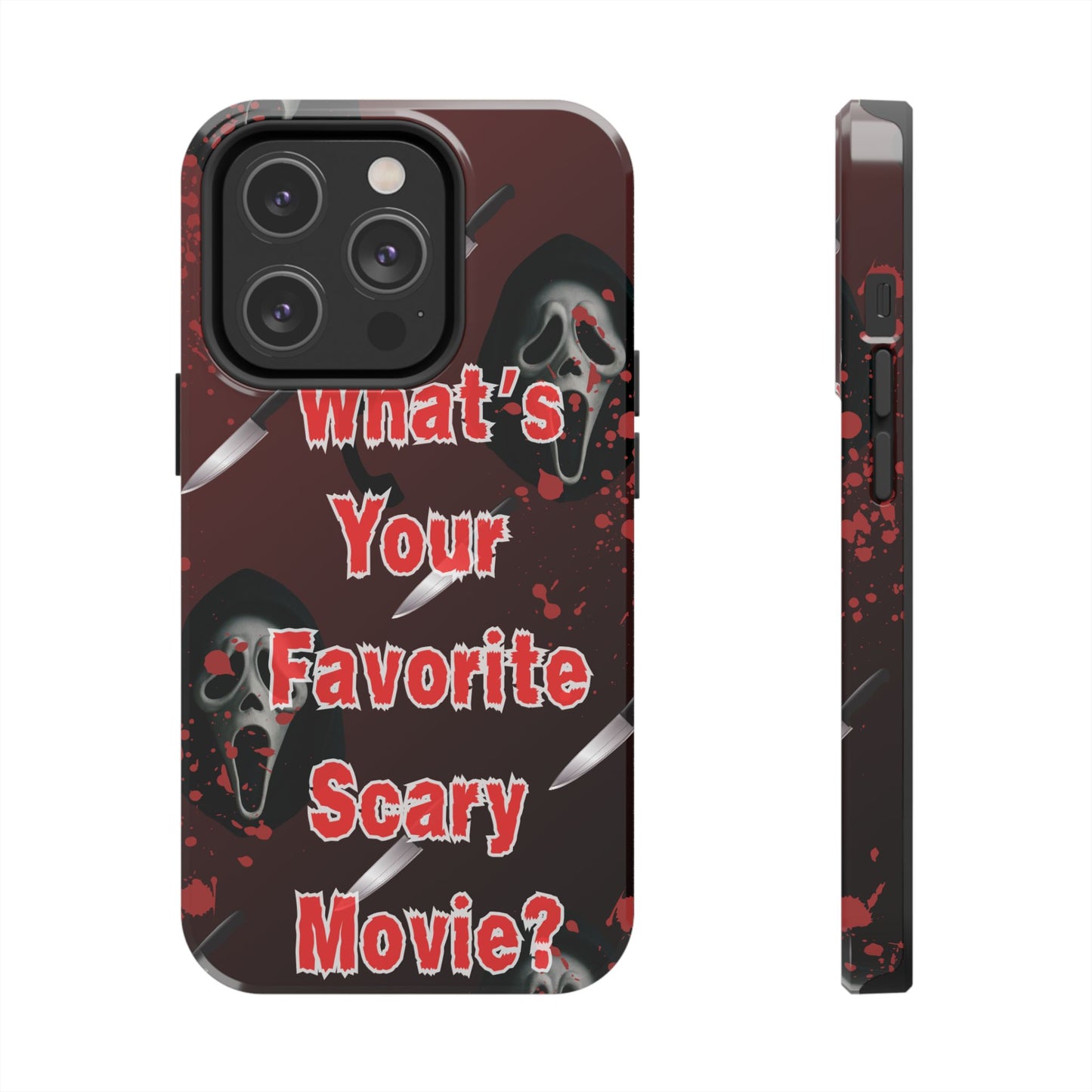 Horror-Themed Phone Case for Movie Lovers, Tough Clear Case for Halloween, Scary Movie Fan Gift, Smartphone Cover, Unique Horror Design