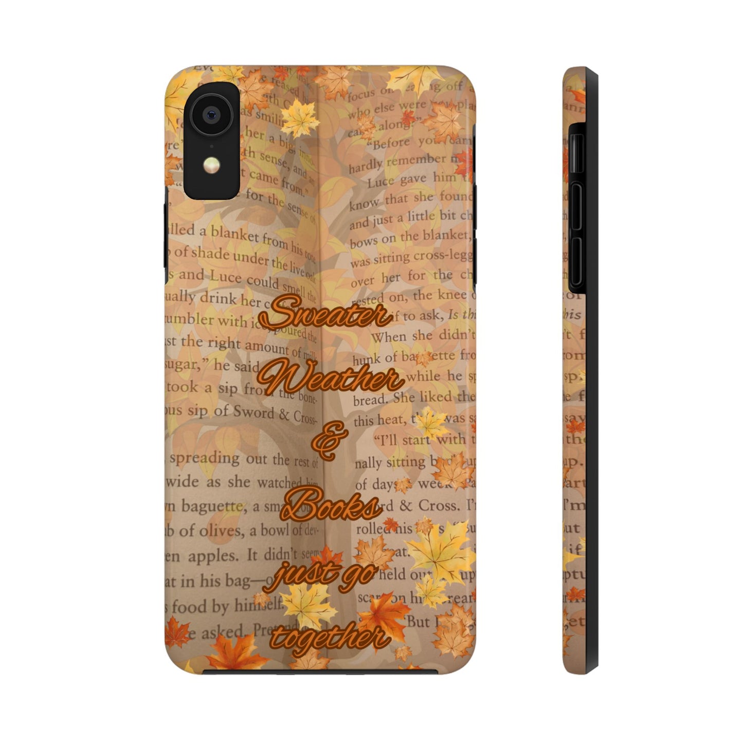 Sweater Weather Phone Case, Cozy Book Lover Accessories, Fall Aesthetic, Ideal for Readers, Unique Gift for Bookworms, Autumn Vibes