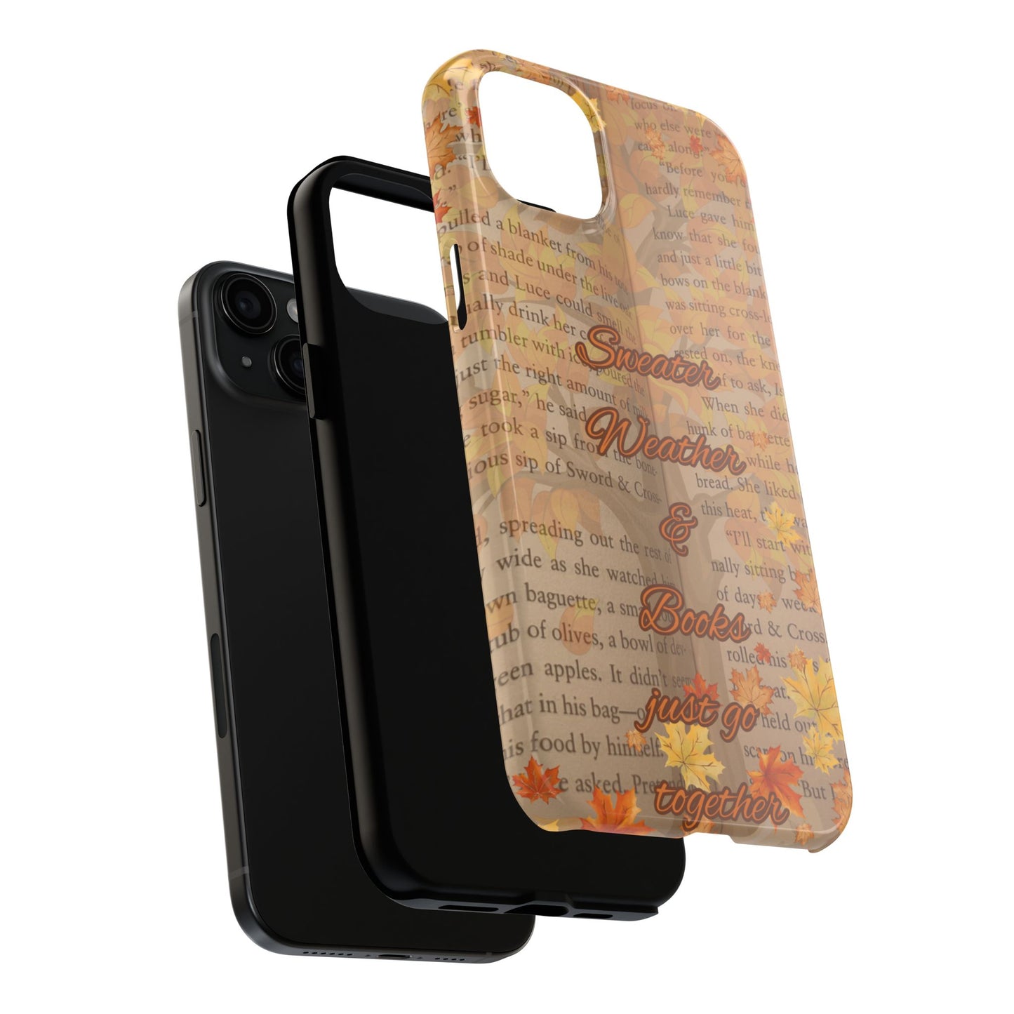 Sweater Weather Phone Case, Cozy Book Lover Accessories, Fall Aesthetic, Ideal for Readers, Unique Gift for Bookworms, Autumn Vibes