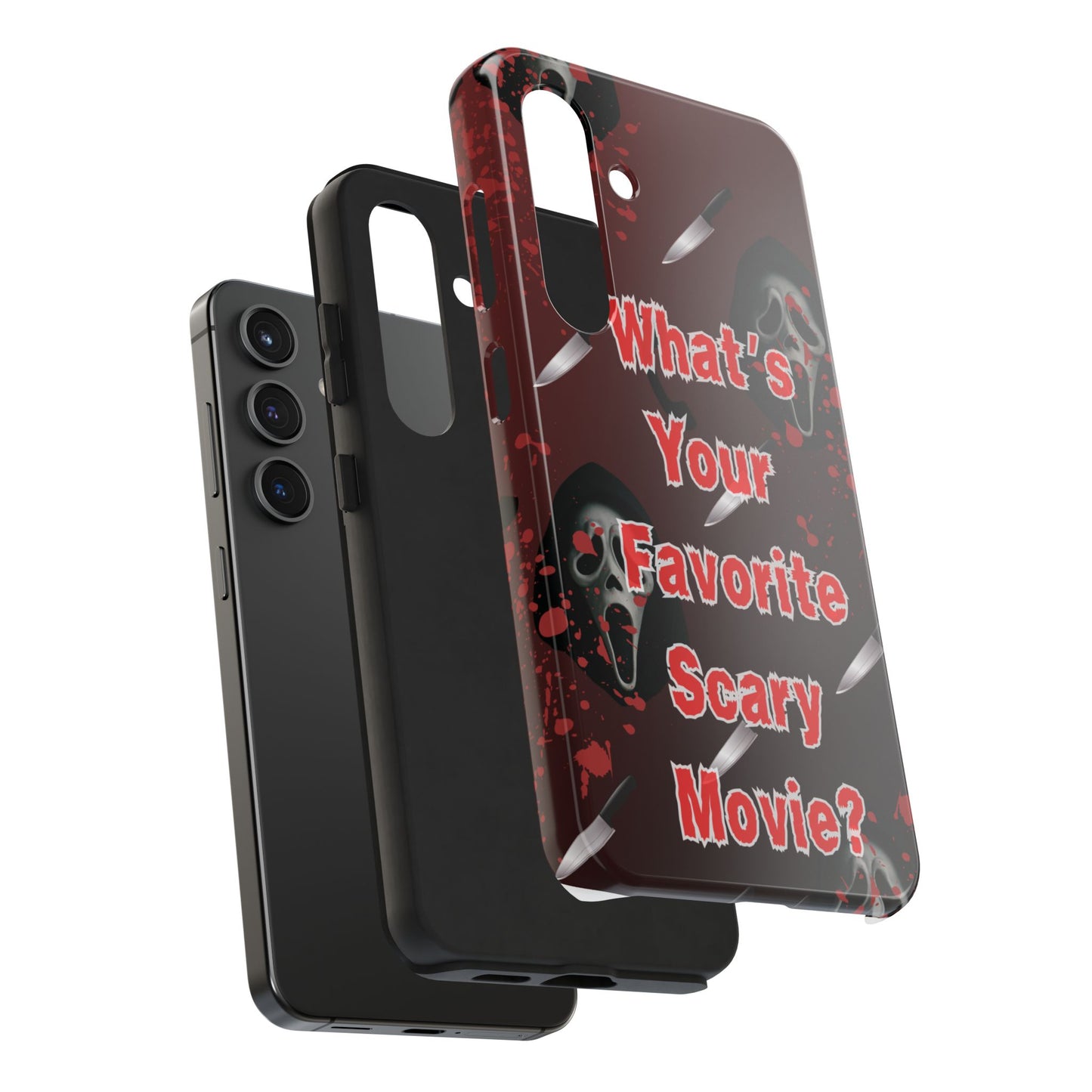 Horror-Themed Phone Case for Movie Lovers, Tough Clear Case for Halloween, Scary Movie Fan Gift, Smartphone Cover, Unique Horror Design