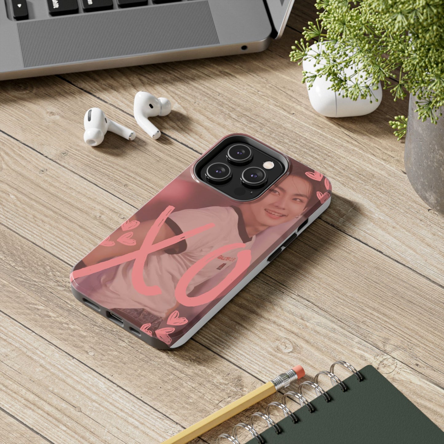 Romantic Phone Case featuring 'XO' Design, Cute Gift for Teens, Valentine's Day, Durable Protection, Fashion Accessory, Love Themed
