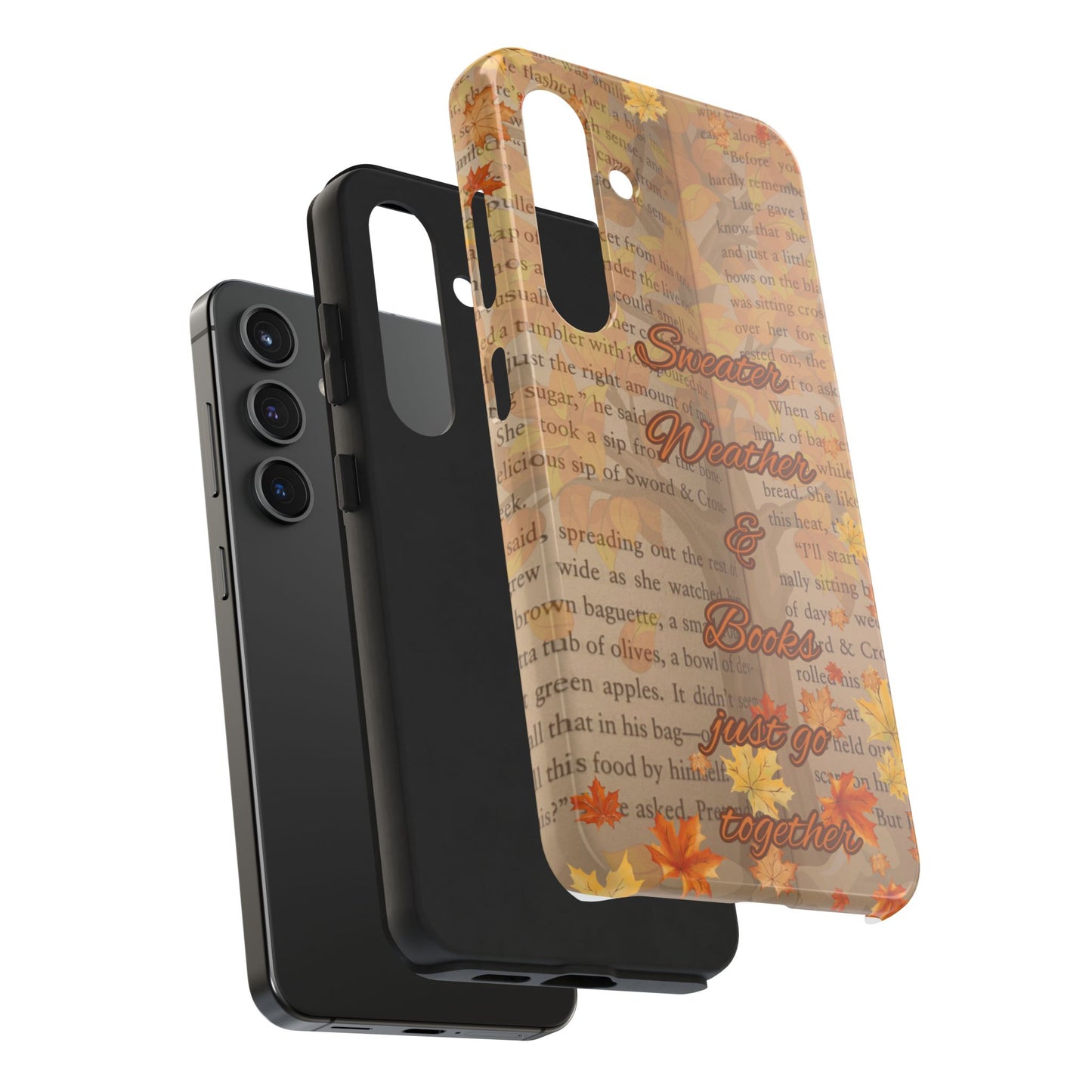 Sweater Weather Phone Case, Cozy Book Lover Accessories, Fall Aesthetic, Ideal for Readers, Unique Gift for Bookworms, Autumn Vibes