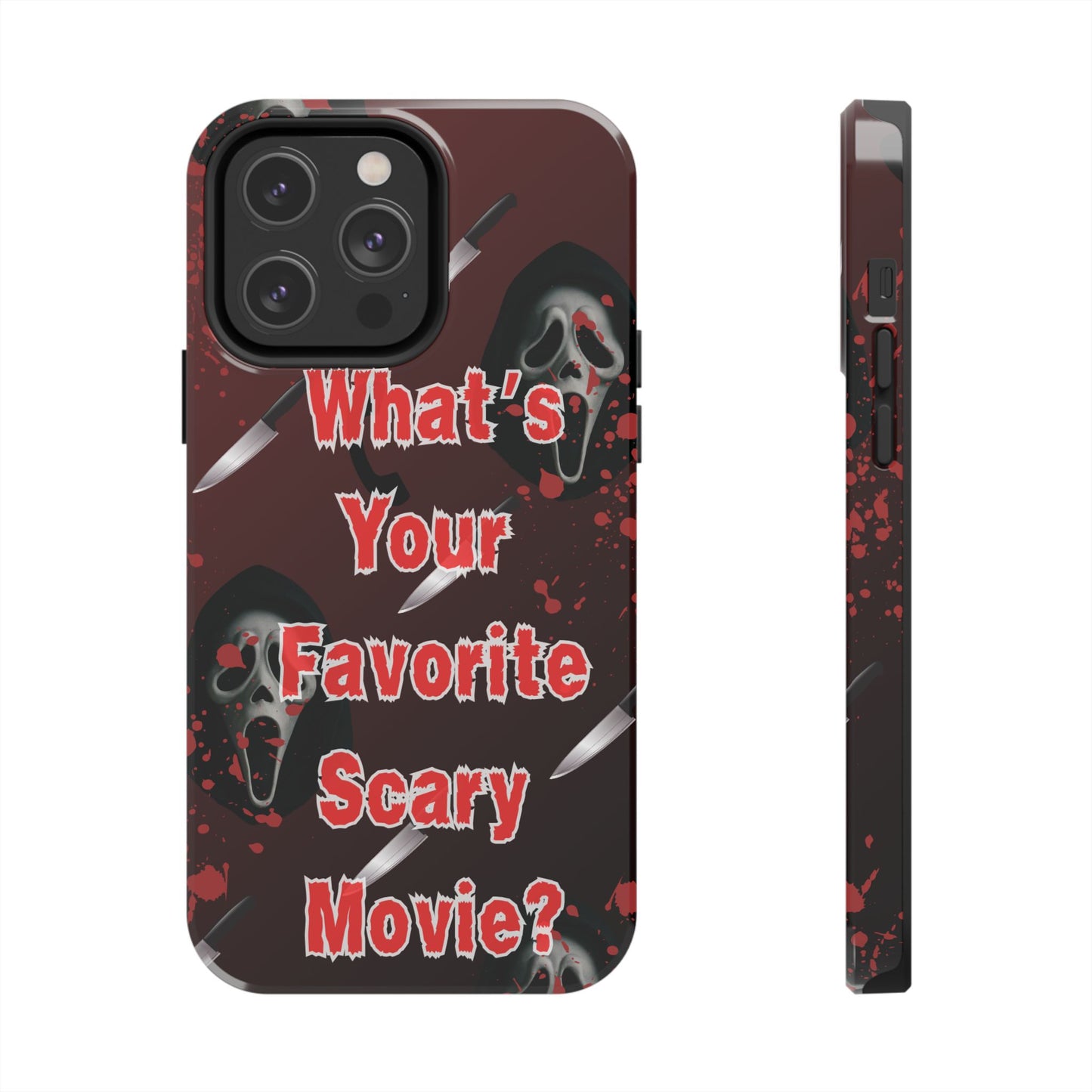 Horror-Themed Phone Case for Movie Lovers, Tough Clear Case for Halloween, Scary Movie Fan Gift, Smartphone Cover, Unique Horror Design