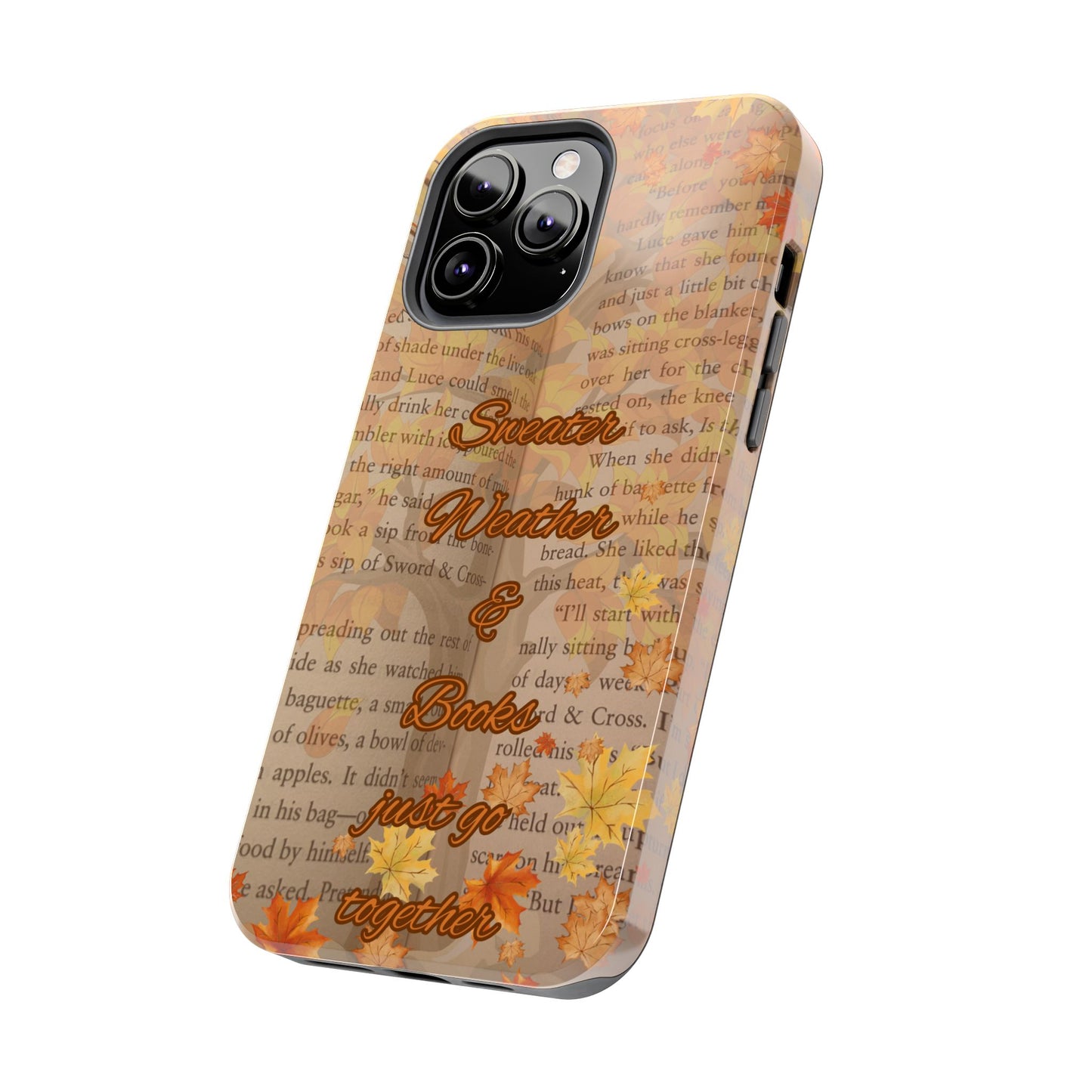 Sweater Weather Phone Case, Cozy Book Lover Accessories, Fall Aesthetic, Ideal for Readers, Unique Gift for Bookworms, Autumn Vibes