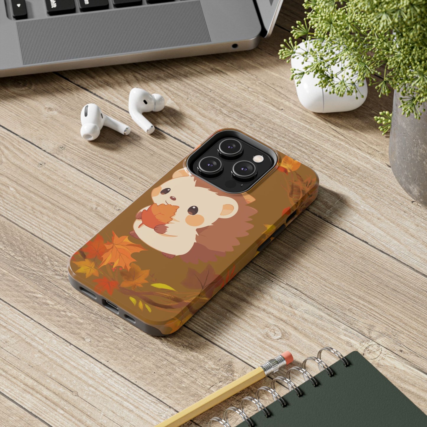 Cute Hedgehog Phone Cases, Fall Decor, Animal Lovers Gifts, Autumn Vibes, Unique Cell Phone Cover, Hedgehog Design