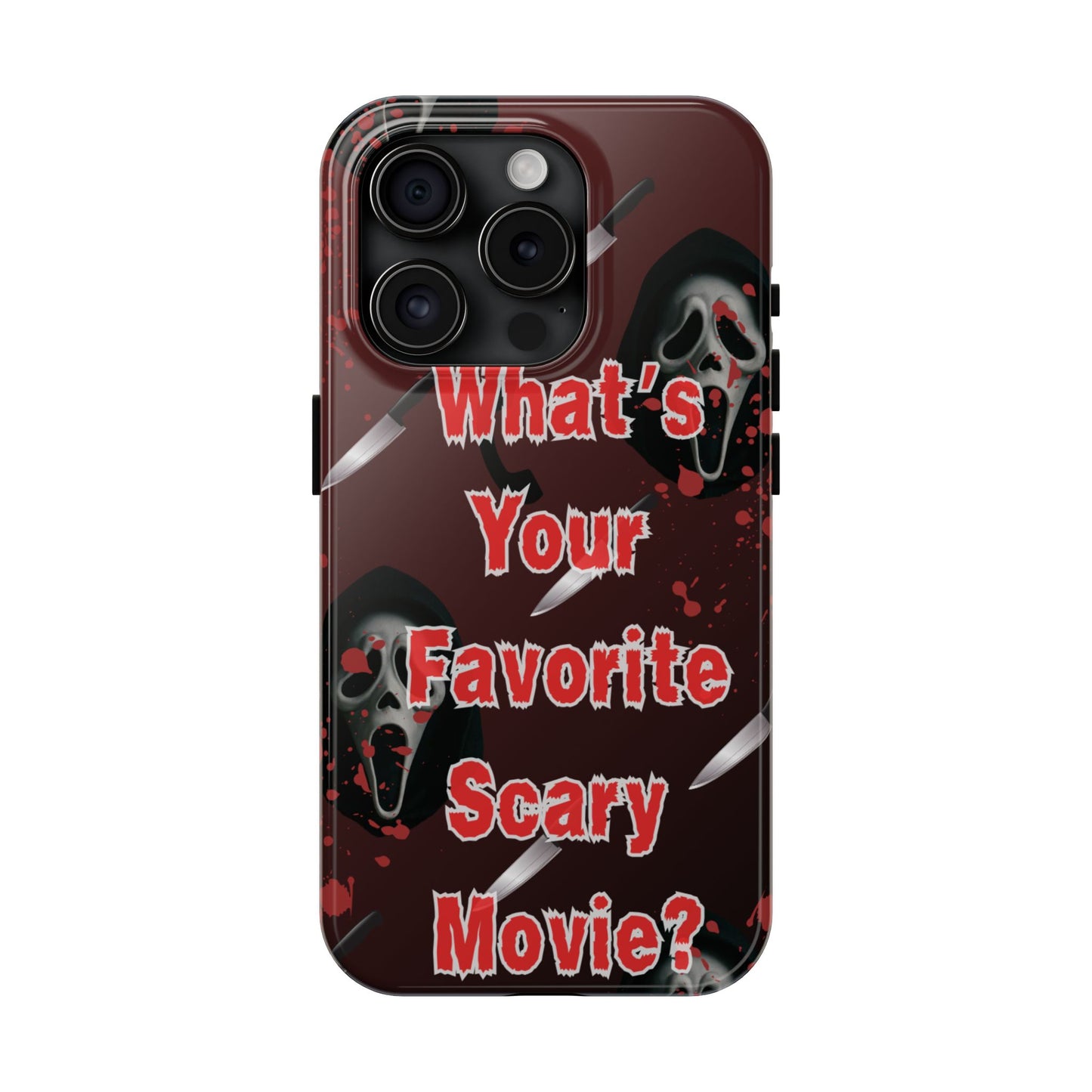 Horror-Themed Phone Case for Movie Lovers, Tough Clear Case for Halloween, Scary Movie Fan Gift, Smartphone Cover, Unique Horror Design