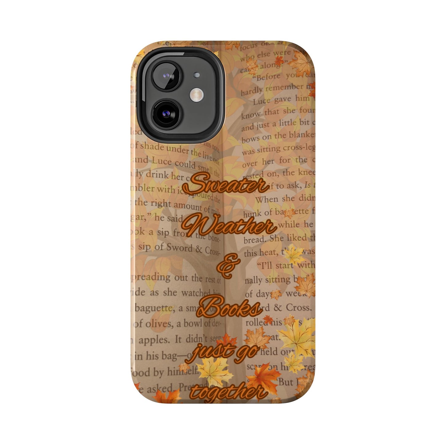 Sweater Weather Phone Case, Cozy Book Lover Accessories, Fall Aesthetic, Ideal for Readers, Unique Gift for Bookworms, Autumn Vibes