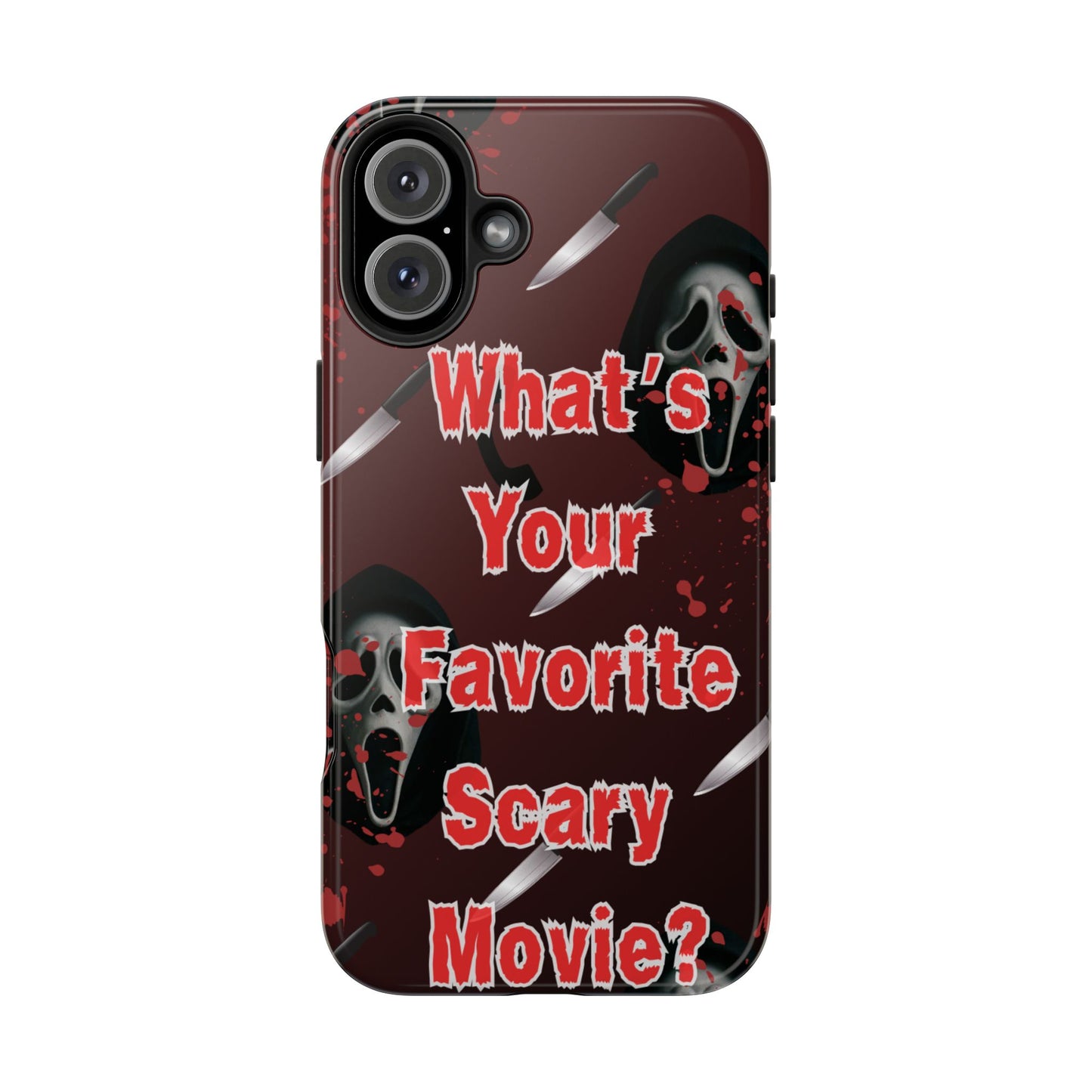 Horror-Themed Phone Case for Movie Lovers, Tough Clear Case for Halloween, Scary Movie Fan Gift, Smartphone Cover, Unique Horror Design