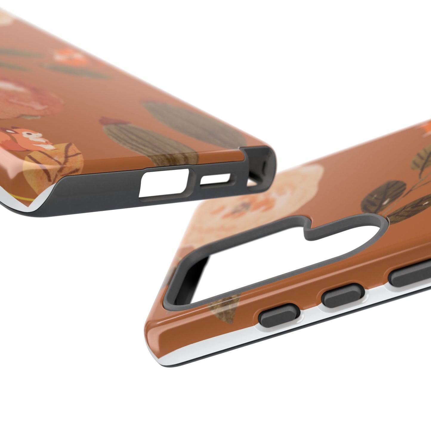Cozy Autumn Phone Case, Fall-Themed Protective Cover, Cute Nature Design, Squirrel and Apple Motif, Cozy Gift for Nature Lovers