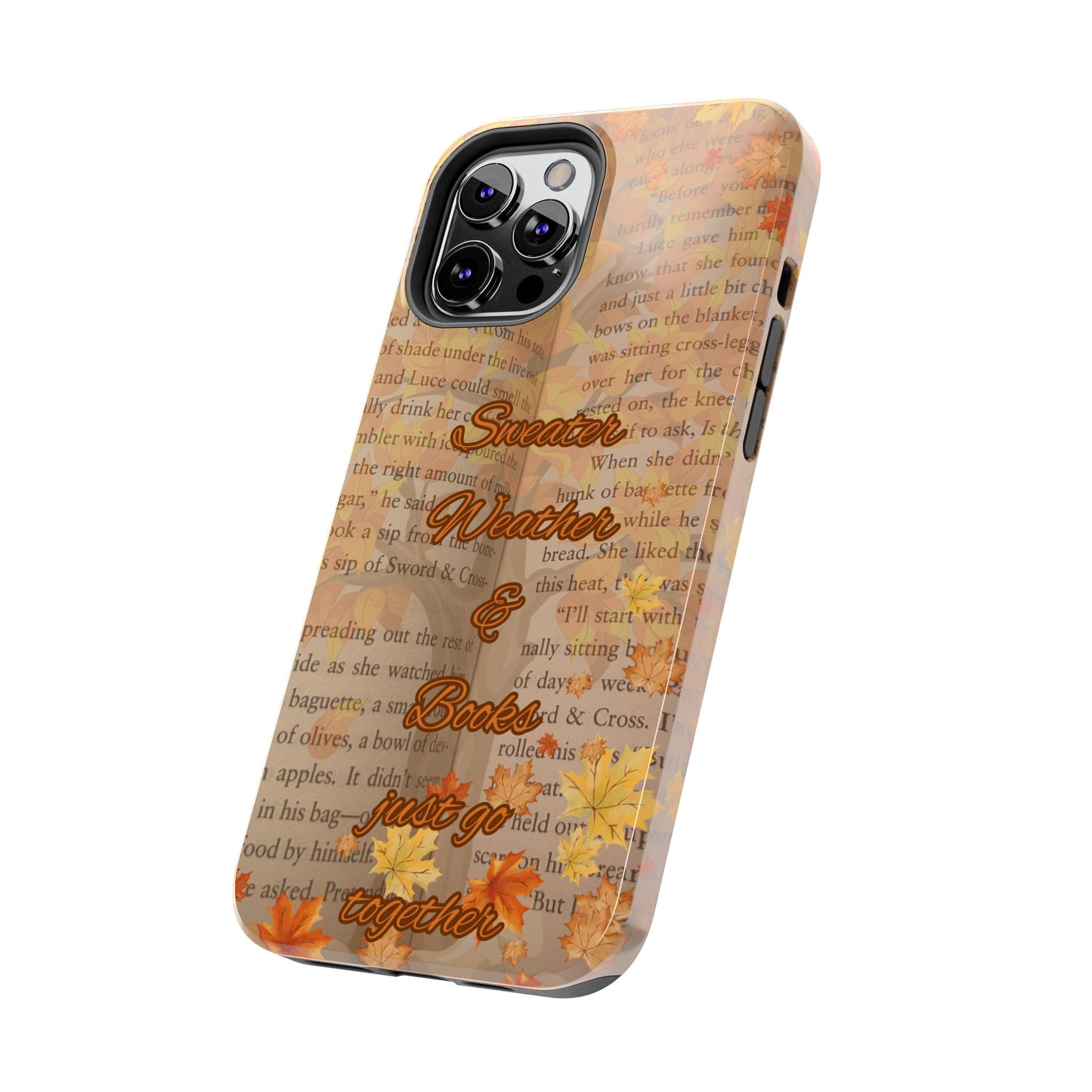Sweater Weather Phone Case, Cozy Book Lover Accessories, Fall Aesthetic, Ideal for Readers, Unique Gift for Bookworms, Autumn Vibes