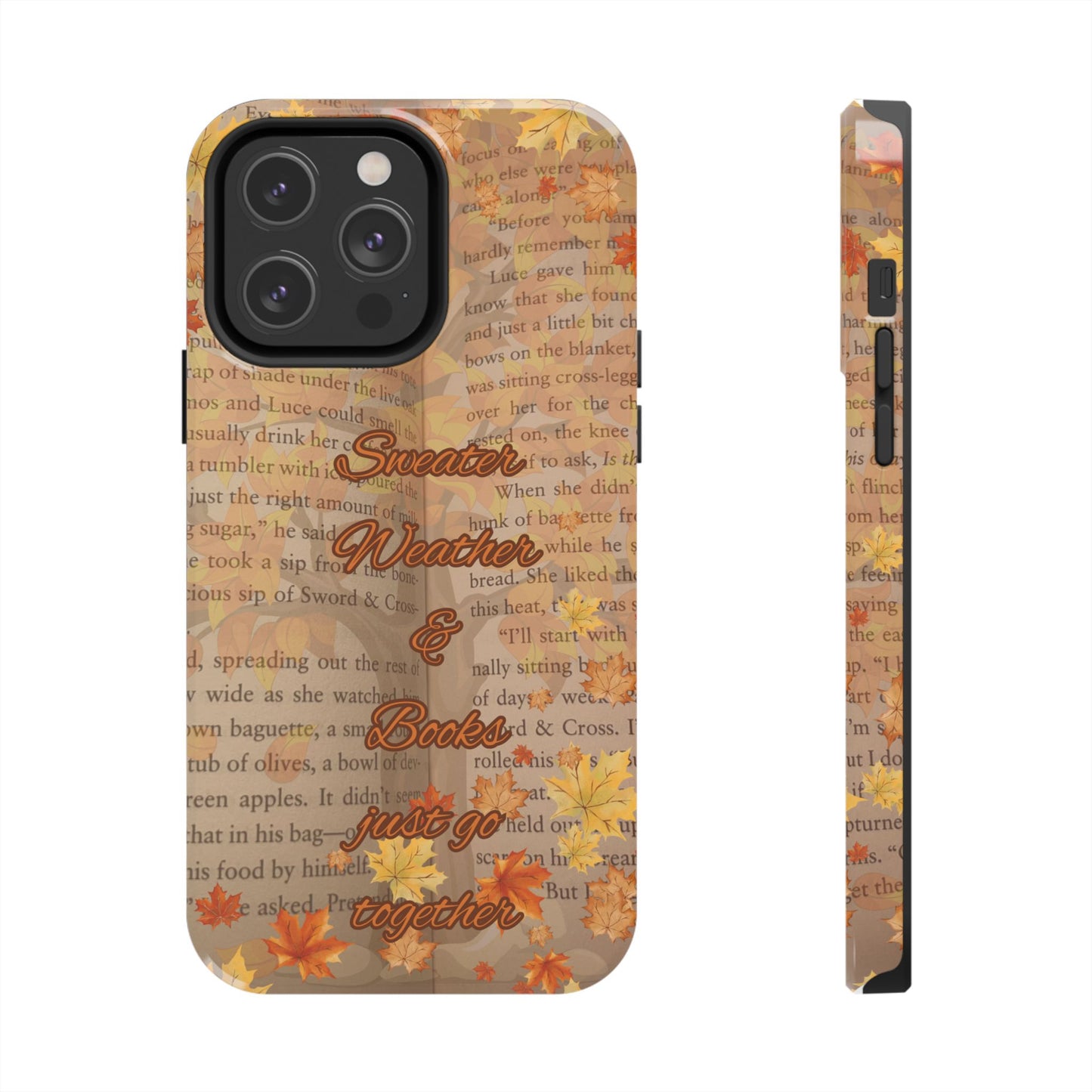 Sweater Weather Phone Case, Cozy Book Lover Accessories, Fall Aesthetic, Ideal for Readers, Unique Gift for Bookworms, Autumn Vibes