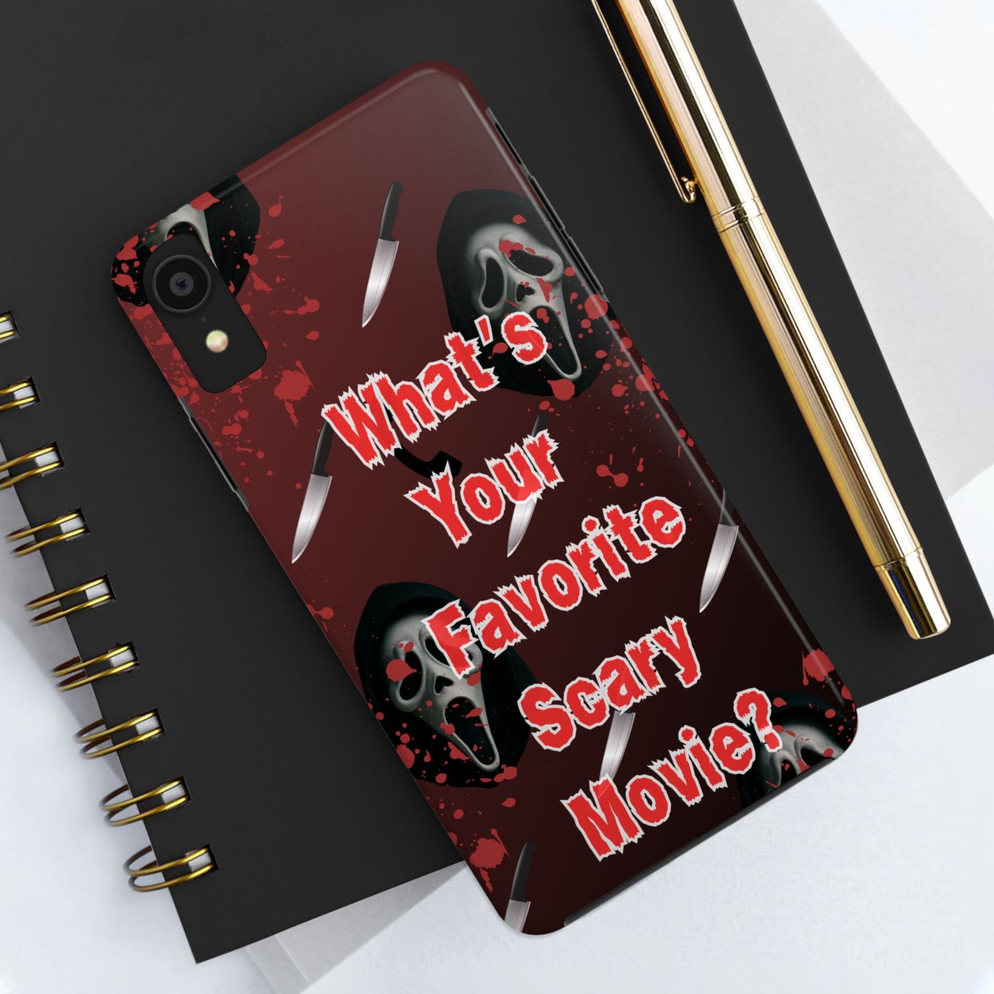 Horror-Themed Phone Case for Movie Lovers, Tough Clear Case for Halloween, Scary Movie Fan Gift, Smartphone Cover, Unique Horror Design