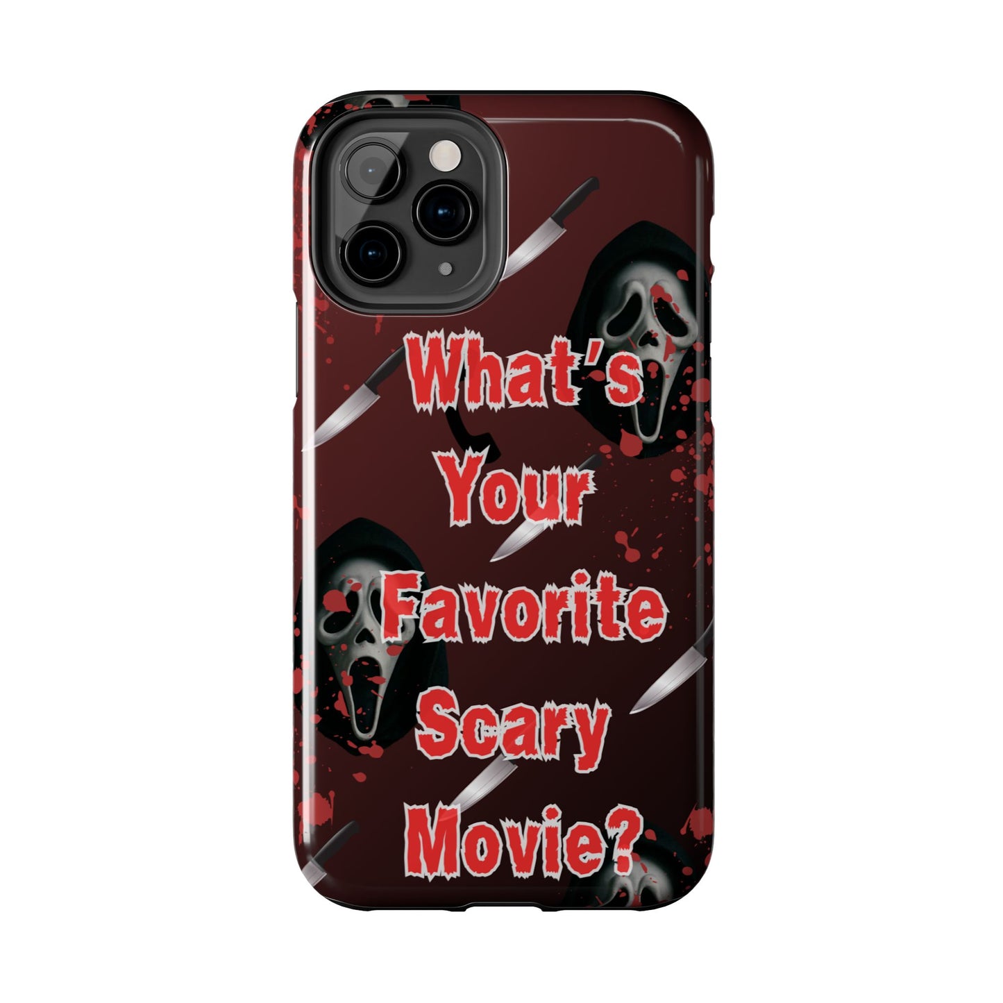 Horror-Themed Phone Case for Movie Lovers, Tough Clear Case for Halloween, Scary Movie Fan Gift, Smartphone Cover, Unique Horror Design