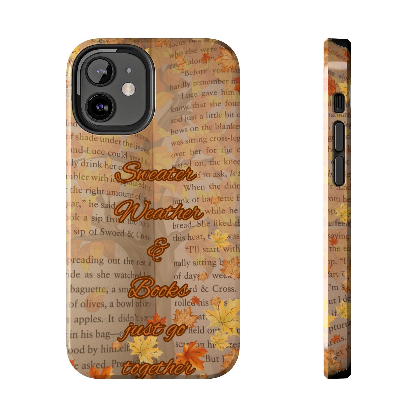 Sweater Weather Phone Case, Cozy Book Lover Accessories, Fall Aesthetic, Ideal for Readers, Unique Gift for Bookworms, Autumn Vibes