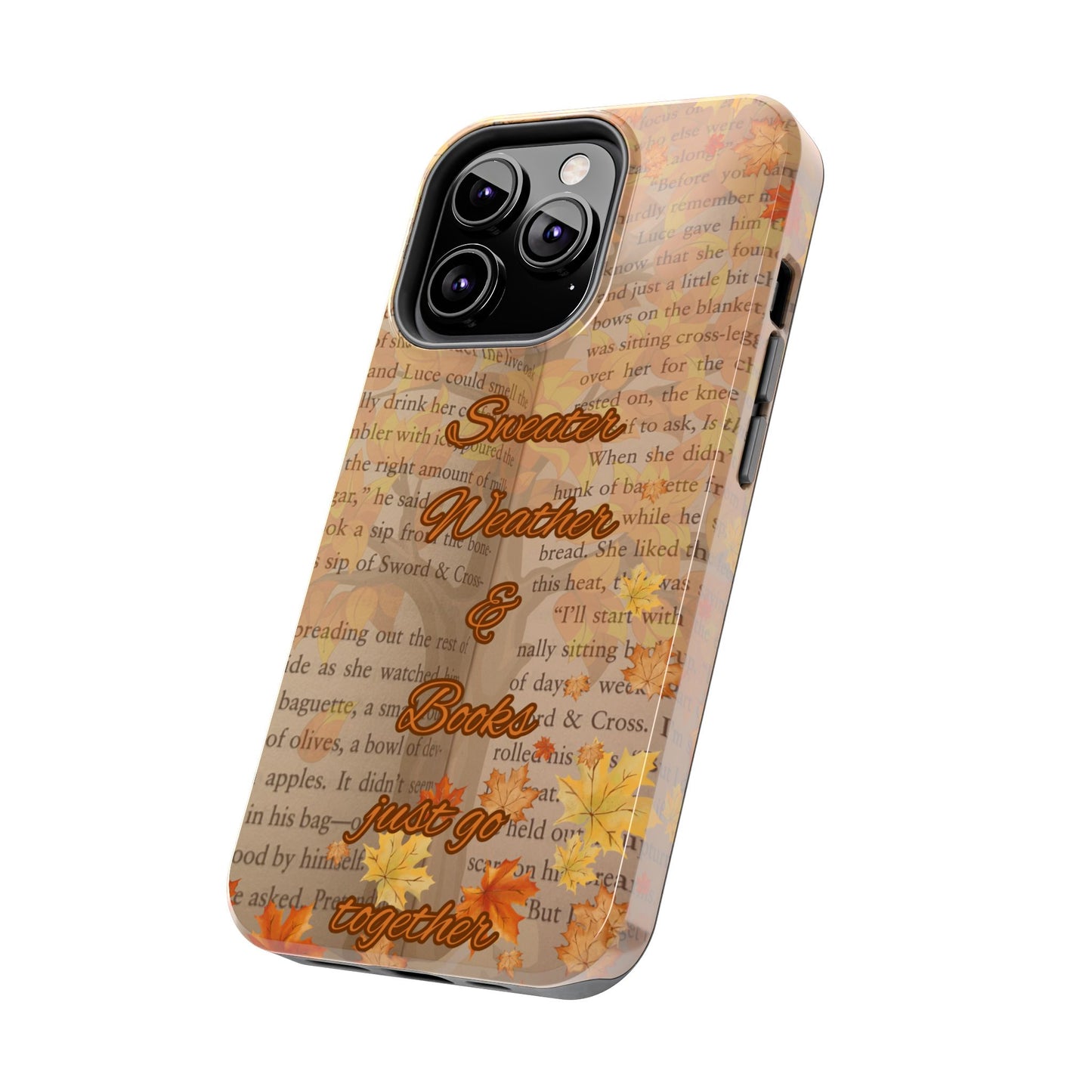 Sweater Weather Phone Case, Cozy Book Lover Accessories, Fall Aesthetic, Ideal for Readers, Unique Gift for Bookworms, Autumn Vibes