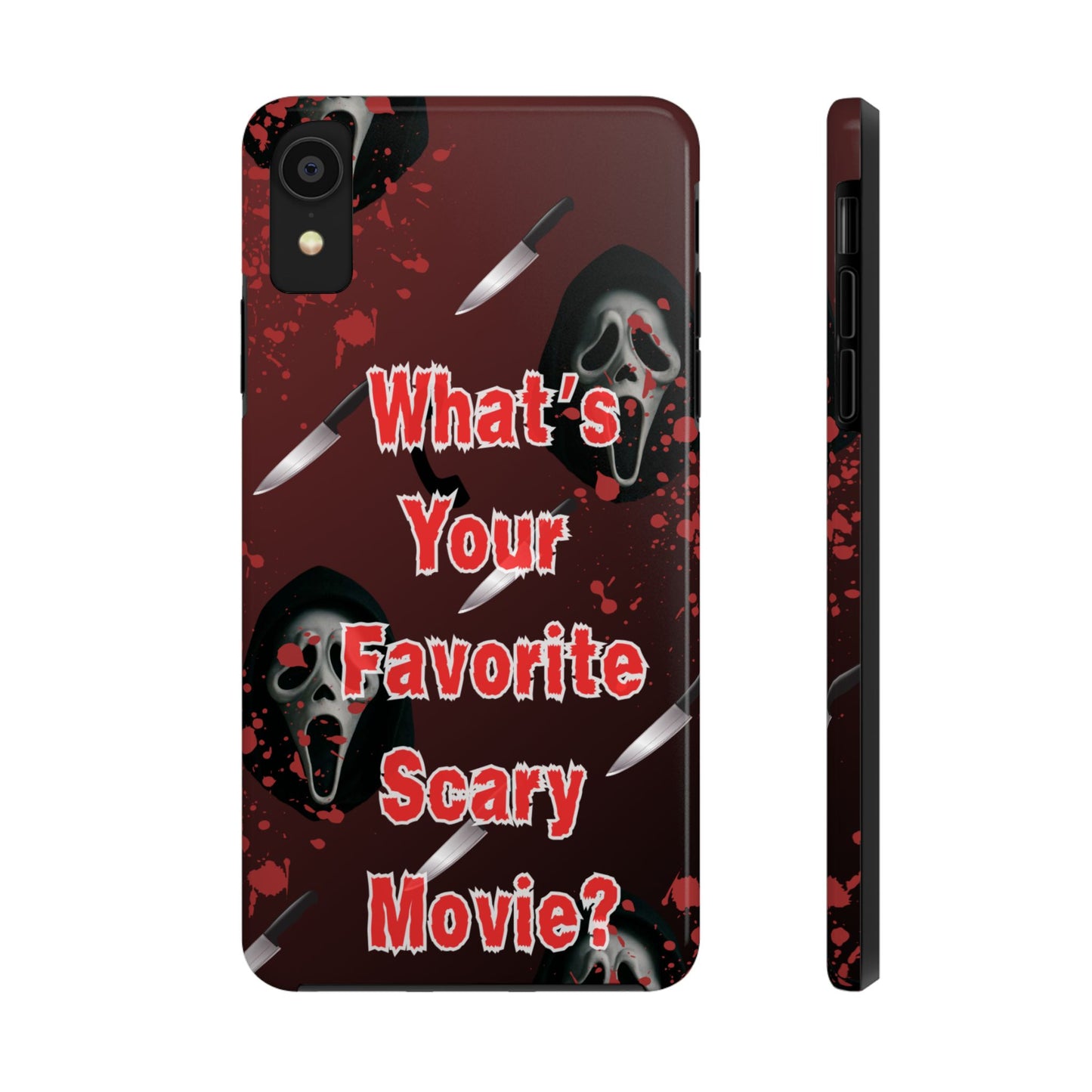 Horror-Themed Phone Case for Movie Lovers, Tough Clear Case for Halloween, Scary Movie Fan Gift, Smartphone Cover, Unique Horror Design