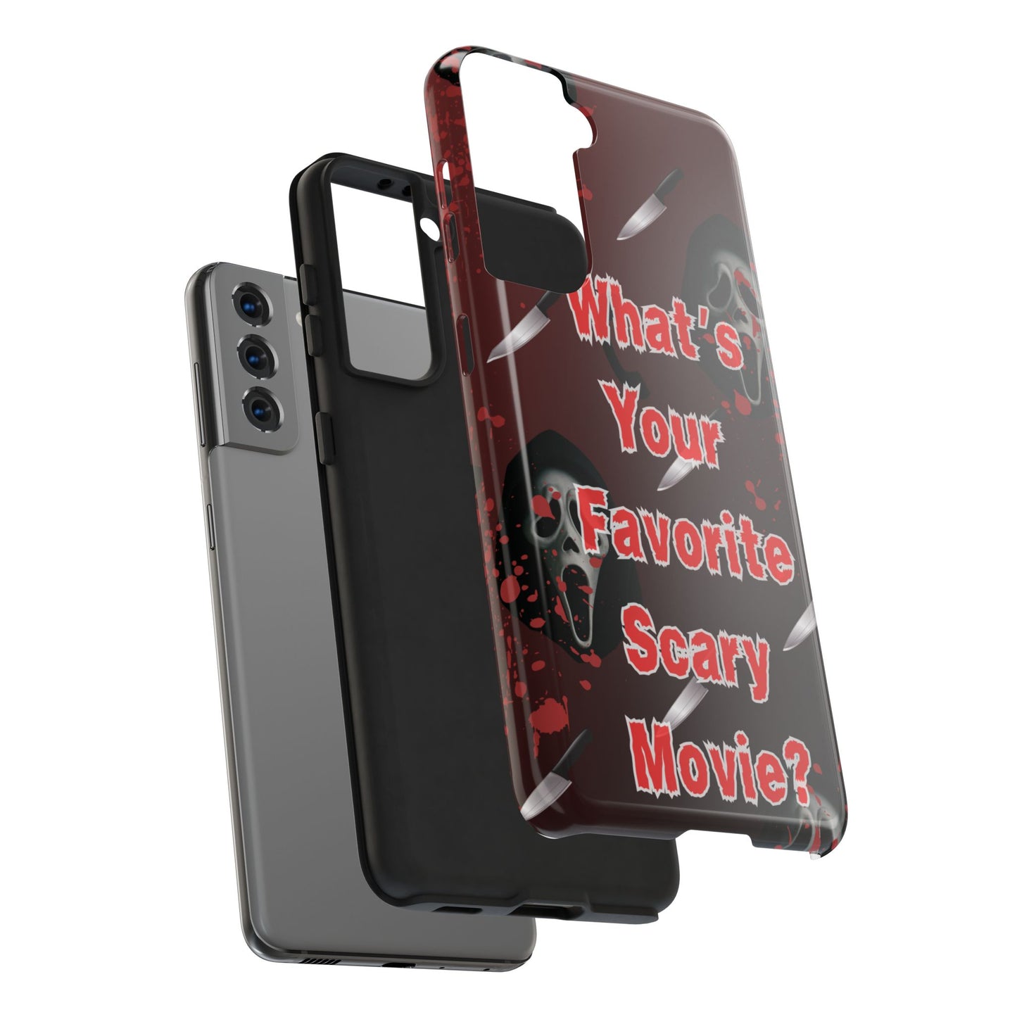 Horror-Themed Phone Case for Movie Lovers, Tough Clear Case for Halloween, Scary Movie Fan Gift, Smartphone Cover, Unique Horror Design