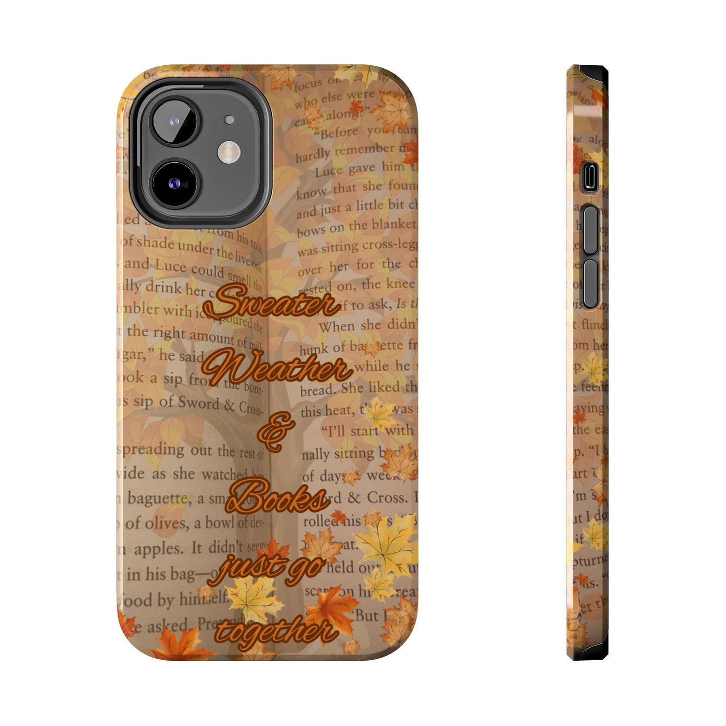 Sweater Weather Phone Case, Cozy Book Lover Accessories, Fall Aesthetic, Ideal for Readers, Unique Gift for Bookworms, Autumn Vibes