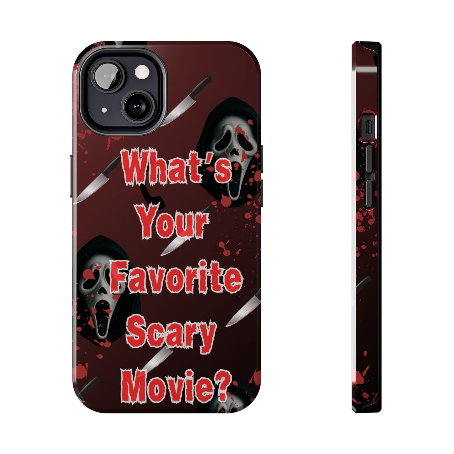 Horror-Themed Phone Case for Movie Lovers, Tough Clear Case for Halloween, Scary Movie Fan Gift, Smartphone Cover, Unique Horror Design