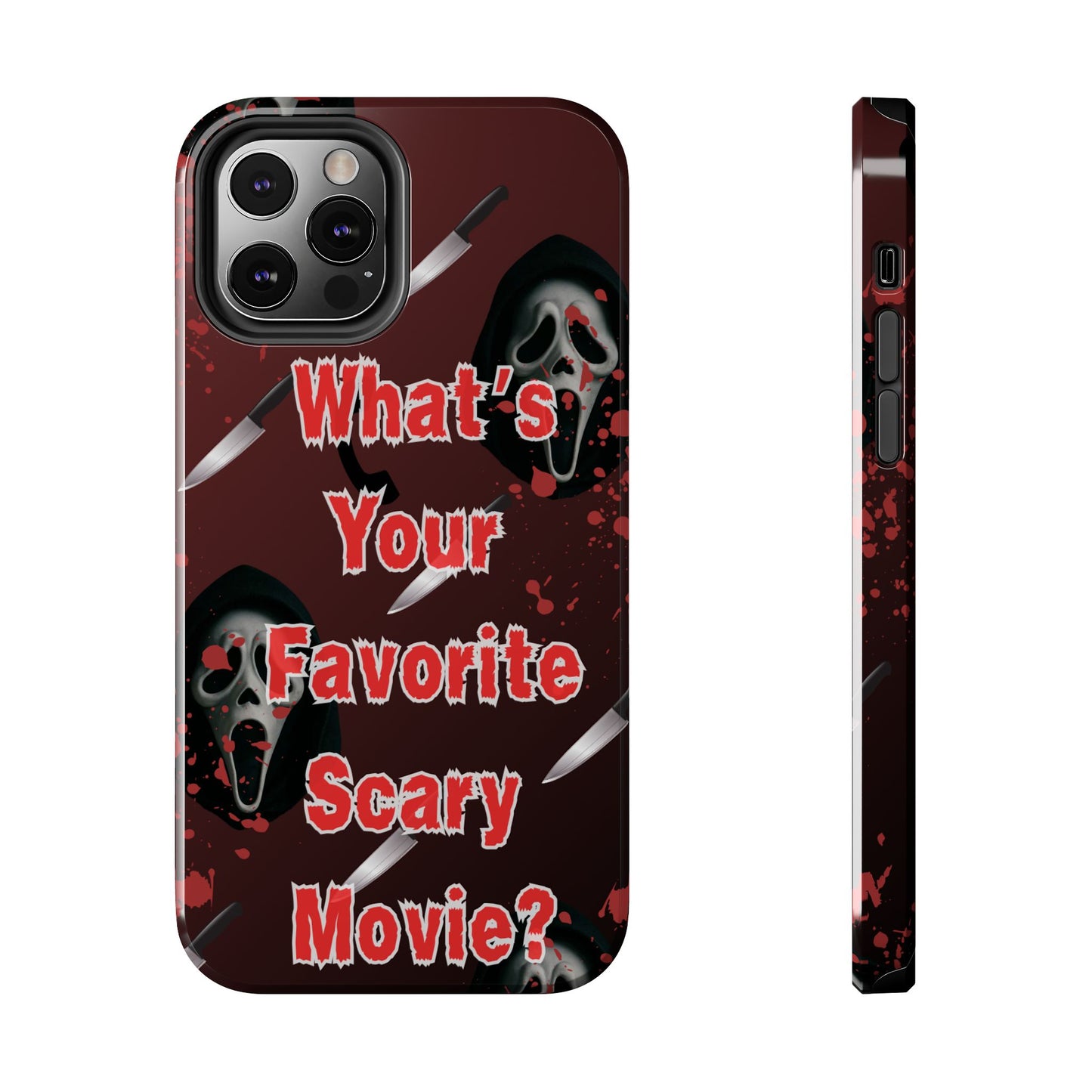 Horror-Themed Phone Case for Movie Lovers, Tough Clear Case for Halloween, Scary Movie Fan Gift, Smartphone Cover, Unique Horror Design