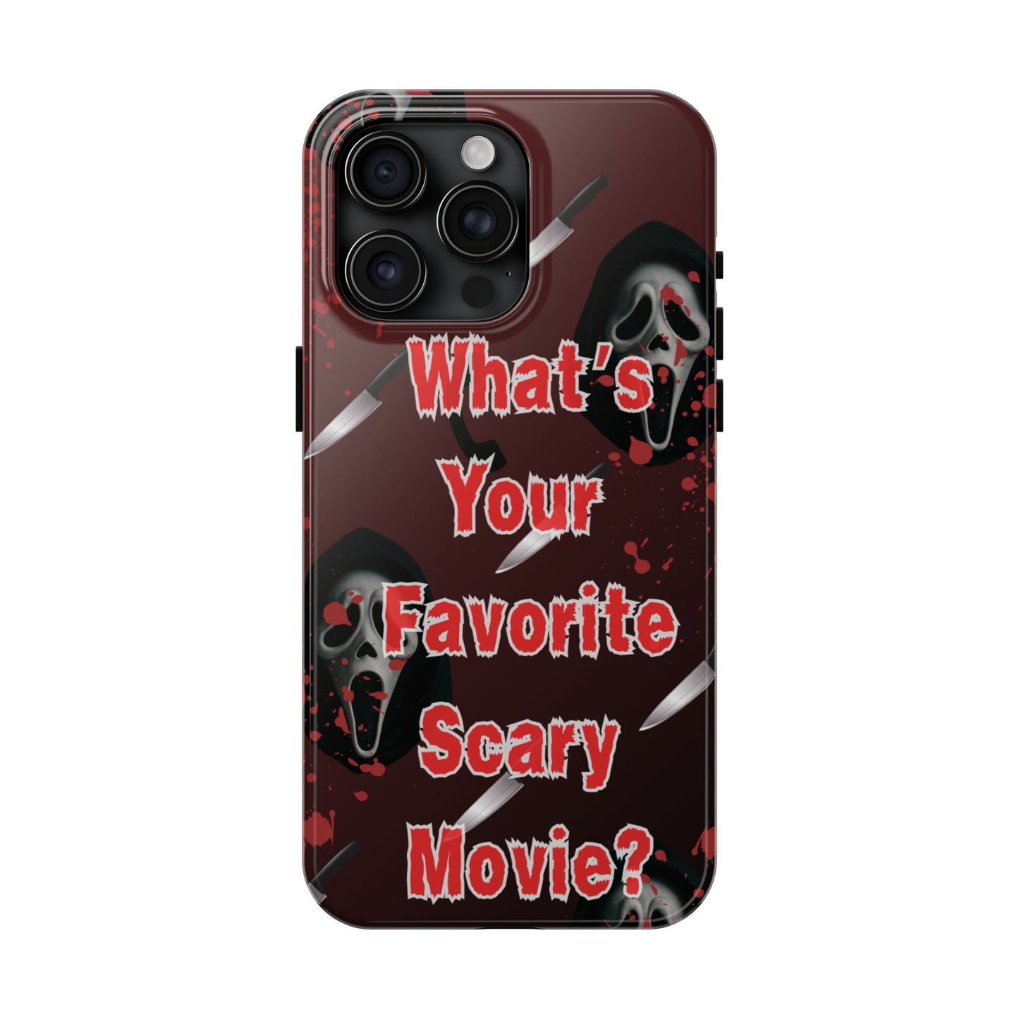 Horror-Themed Phone Case for Movie Lovers, Tough Clear Case for Halloween, Scary Movie Fan Gift, Smartphone Cover, Unique Horror Design