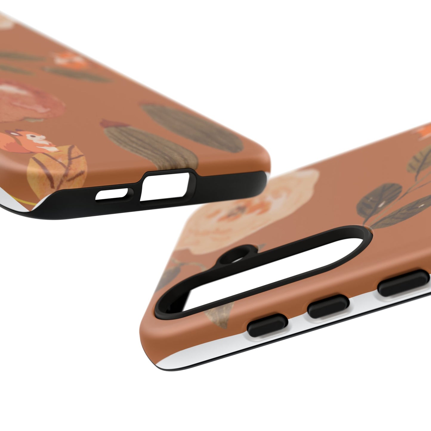 Cozy Autumn Phone Case, Fall-Themed Protective Cover, Cute Nature Design, Squirrel and Apple Motif, Cozy Gift for Nature Lovers