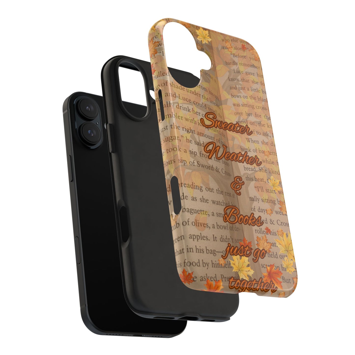 Sweater Weather Phone Case, Cozy Book Lover Accessories, Fall Aesthetic, Ideal for Readers, Unique Gift for Bookworms, Autumn Vibes