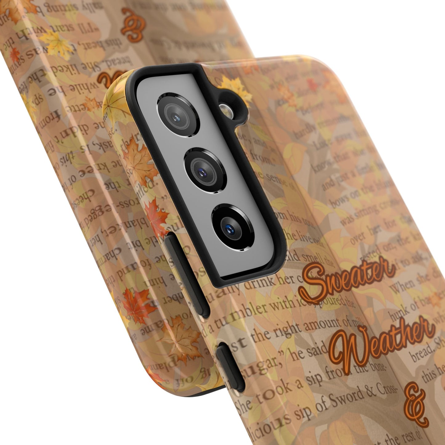 Sweater Weather Phone Case, Cozy Book Lover Accessories, Fall Aesthetic, Ideal for Readers, Unique Gift for Bookworms, Autumn Vibes