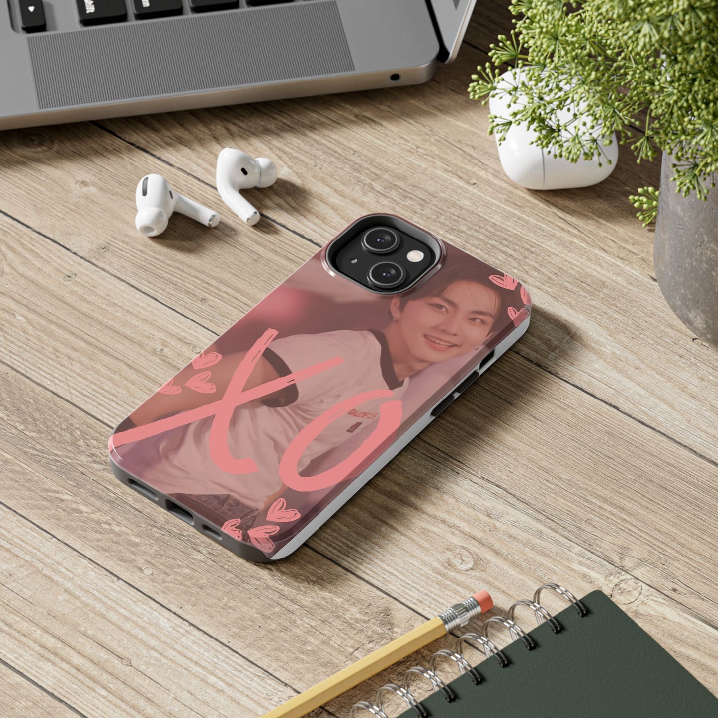 Romantic Phone Case featuring 'XO' Design, Cute Gift for Teens, Valentine's Day, Durable Protection, Fashion Accessory, Love Themed