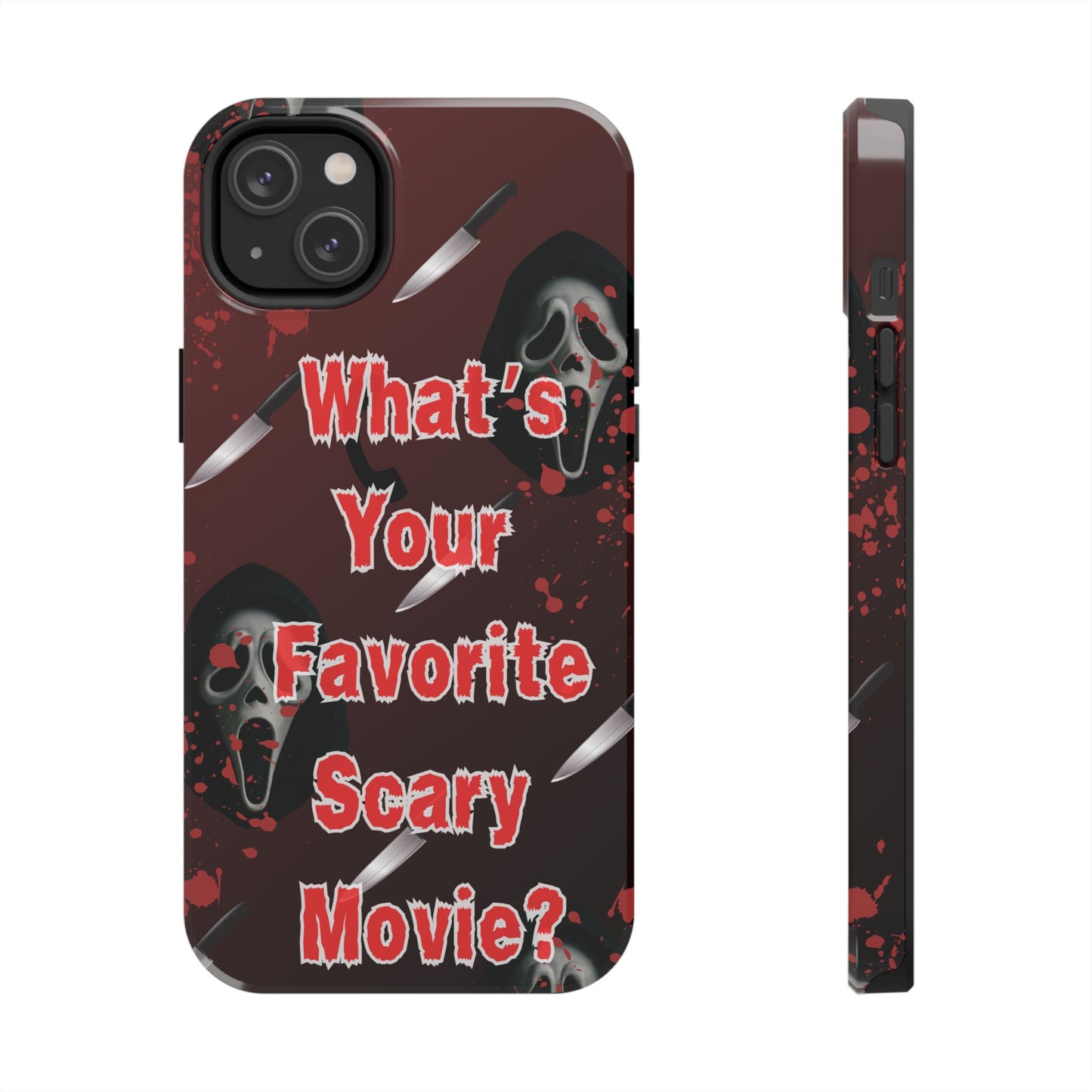 Horror-Themed Phone Case for Movie Lovers, Tough Clear Case for Halloween, Scary Movie Fan Gift, Smartphone Cover, Unique Horror Design