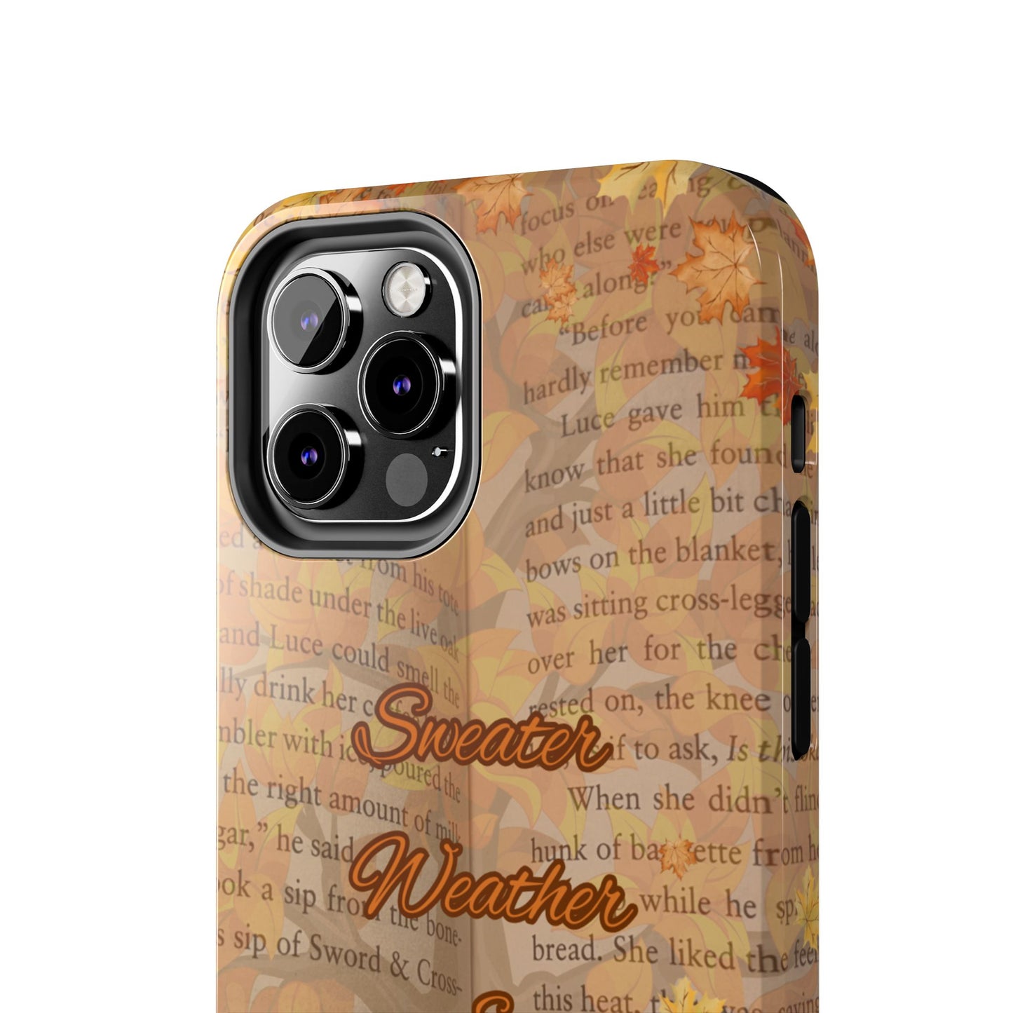 Sweater Weather Phone Case, Cozy Book Lover Accessories, Fall Aesthetic, Ideal for Readers, Unique Gift for Bookworms, Autumn Vibes