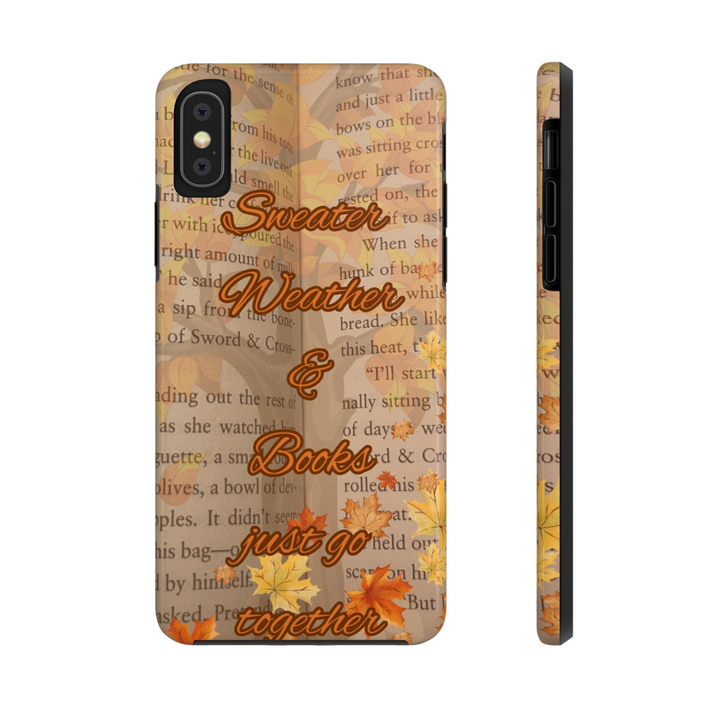 Sweater Weather Phone Case, Cozy Book Lover Accessories, Fall Aesthetic, Ideal for Readers, Unique Gift for Bookworms, Autumn Vibes