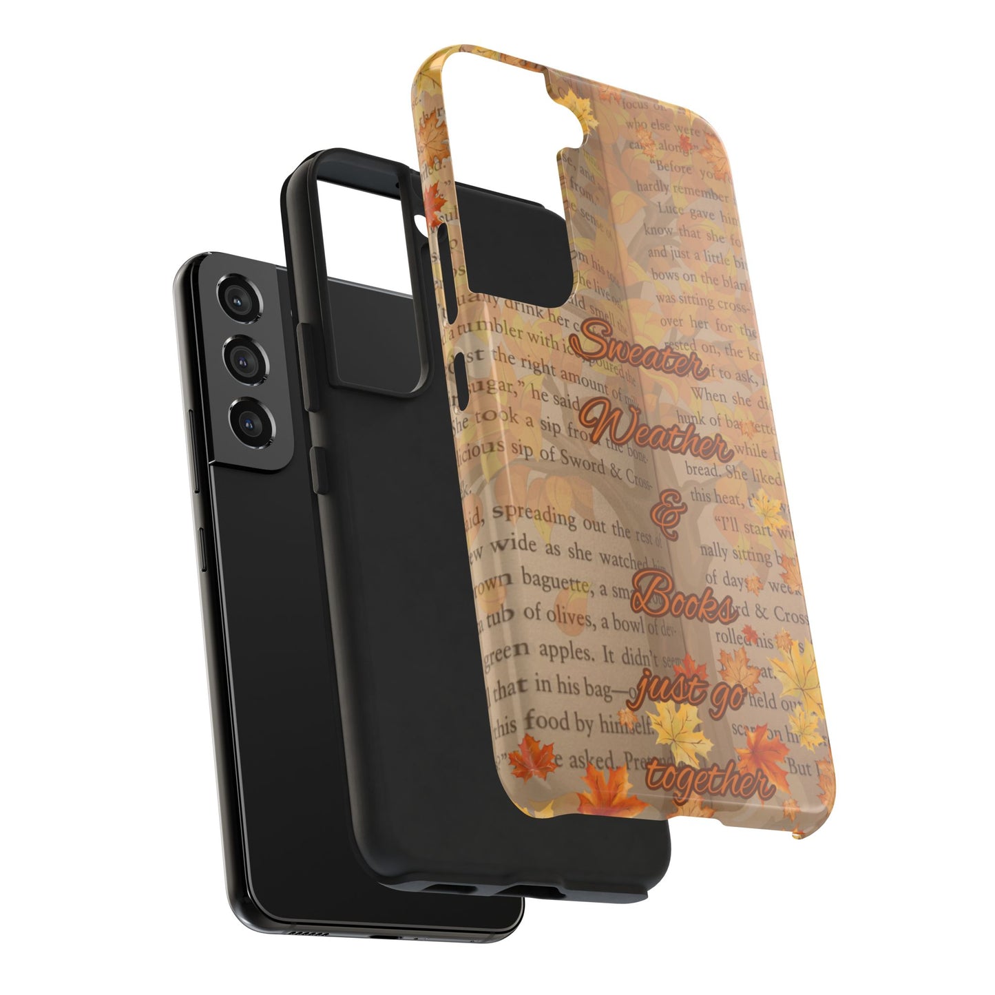 Sweater Weather Phone Case, Cozy Book Lover Accessories, Fall Aesthetic, Ideal for Readers, Unique Gift for Bookworms, Autumn Vibes