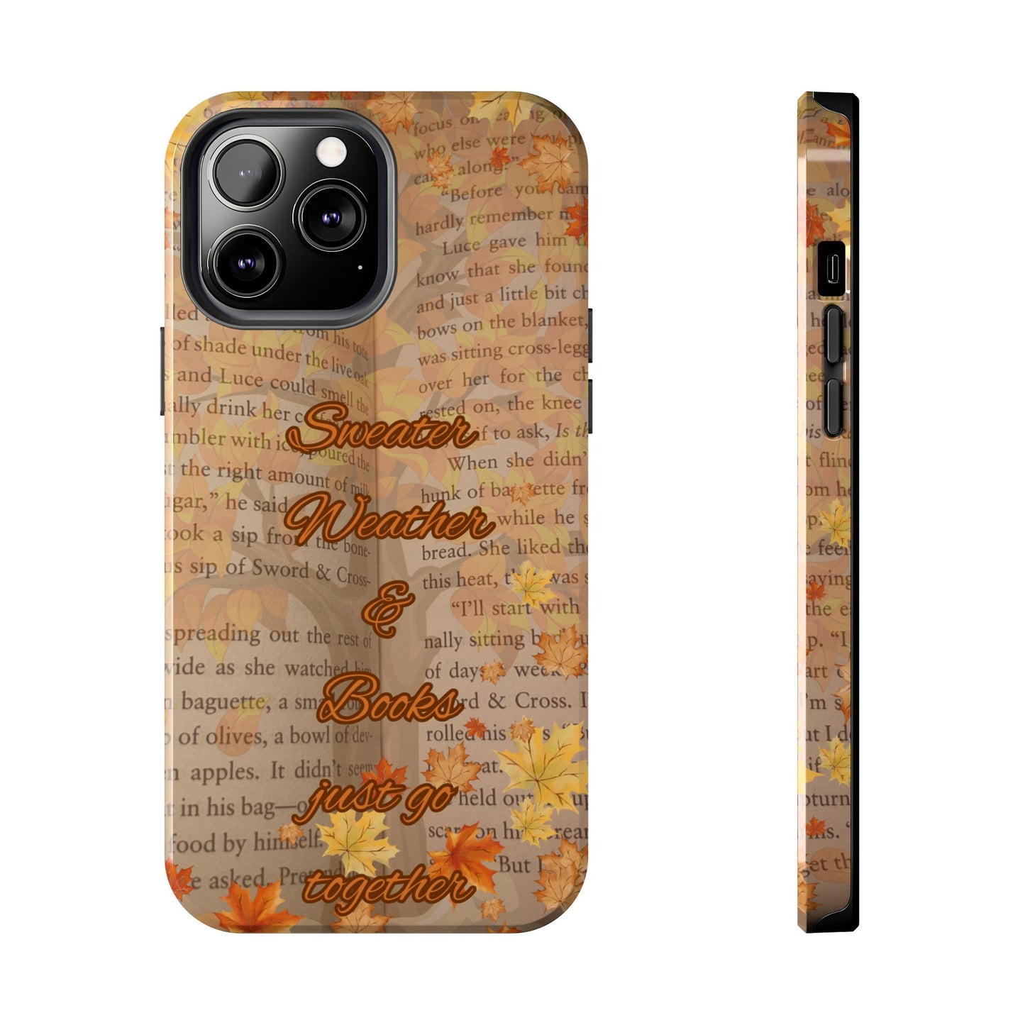 Sweater Weather Phone Case, Cozy Book Lover Accessories, Fall Aesthetic, Ideal for Readers, Unique Gift for Bookworms, Autumn Vibes