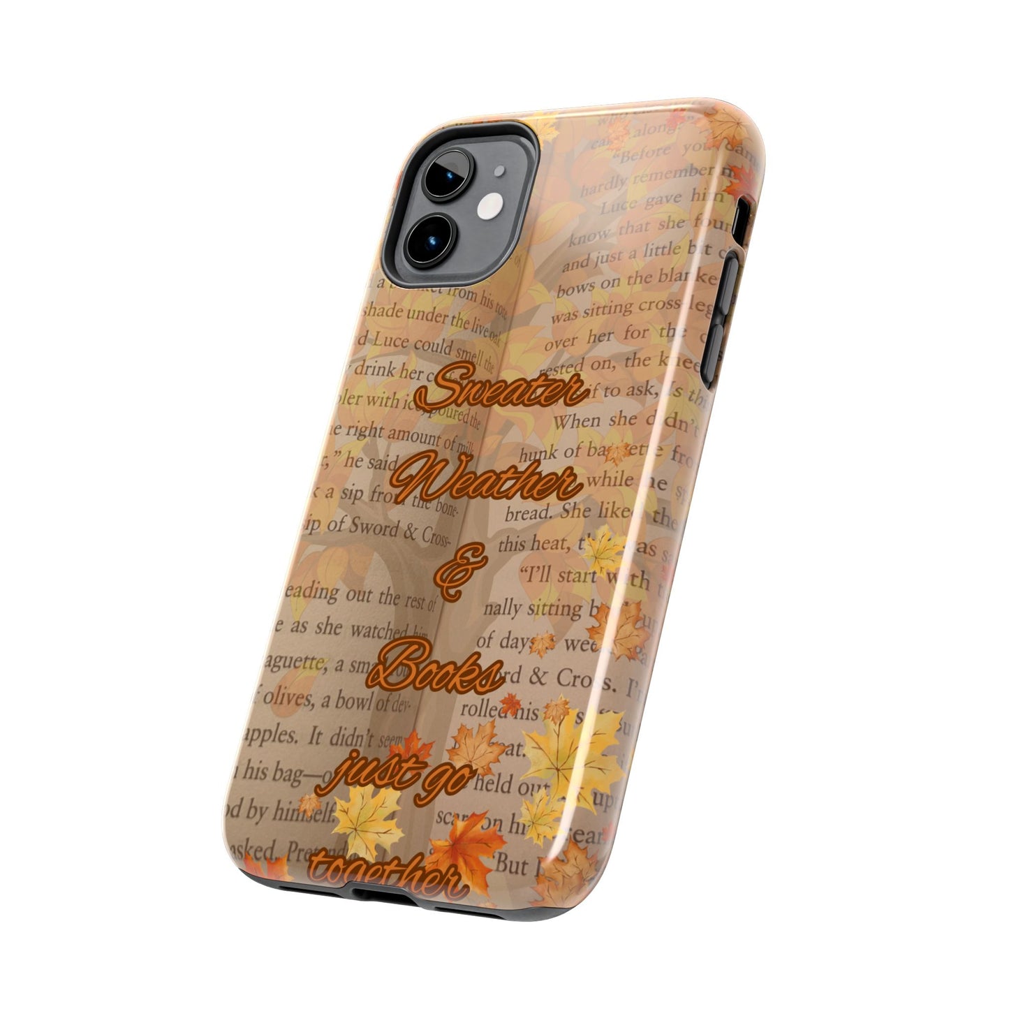 Sweater Weather Phone Case, Cozy Book Lover Accessories, Fall Aesthetic, Ideal for Readers, Unique Gift for Bookworms, Autumn Vibes