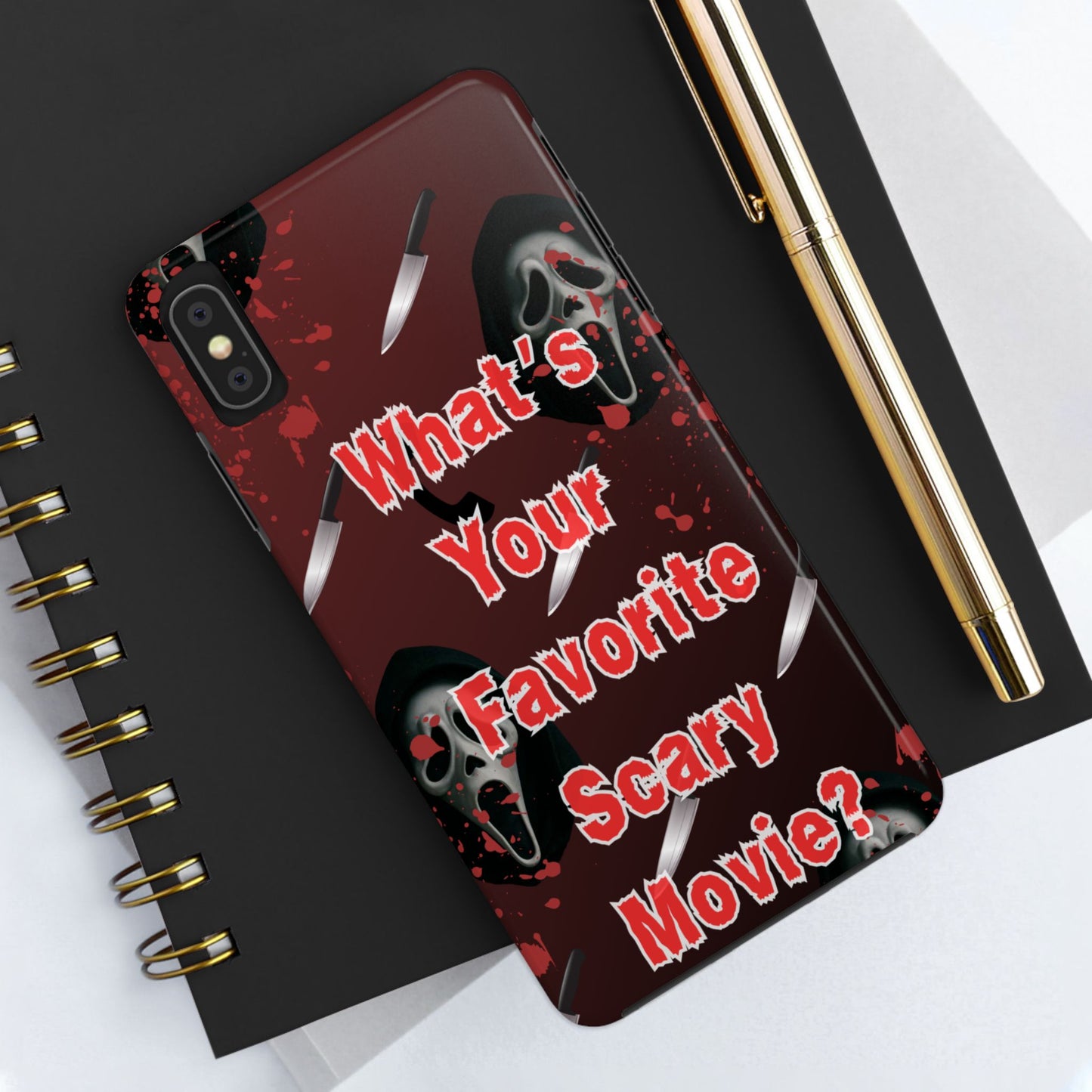 Horror-Themed Phone Case for Movie Lovers, Tough Clear Case for Halloween, Scary Movie Fan Gift, Smartphone Cover, Unique Horror Design