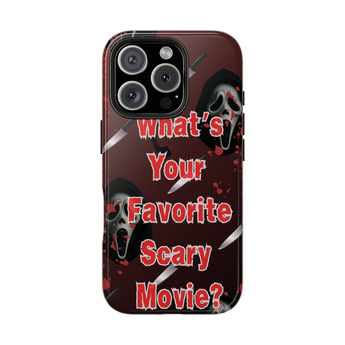 Horror-Themed Phone Case for Movie Lovers, Tough Clear Case for Halloween, Scary Movie Fan Gift, Smartphone Cover, Unique Horror Design